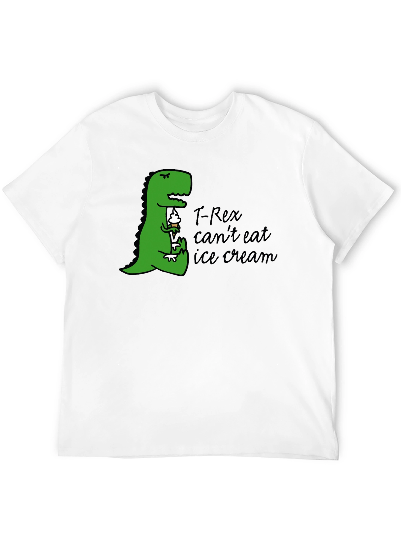 Black T-Rex Ice Cream Humor Graphic Tee view 12