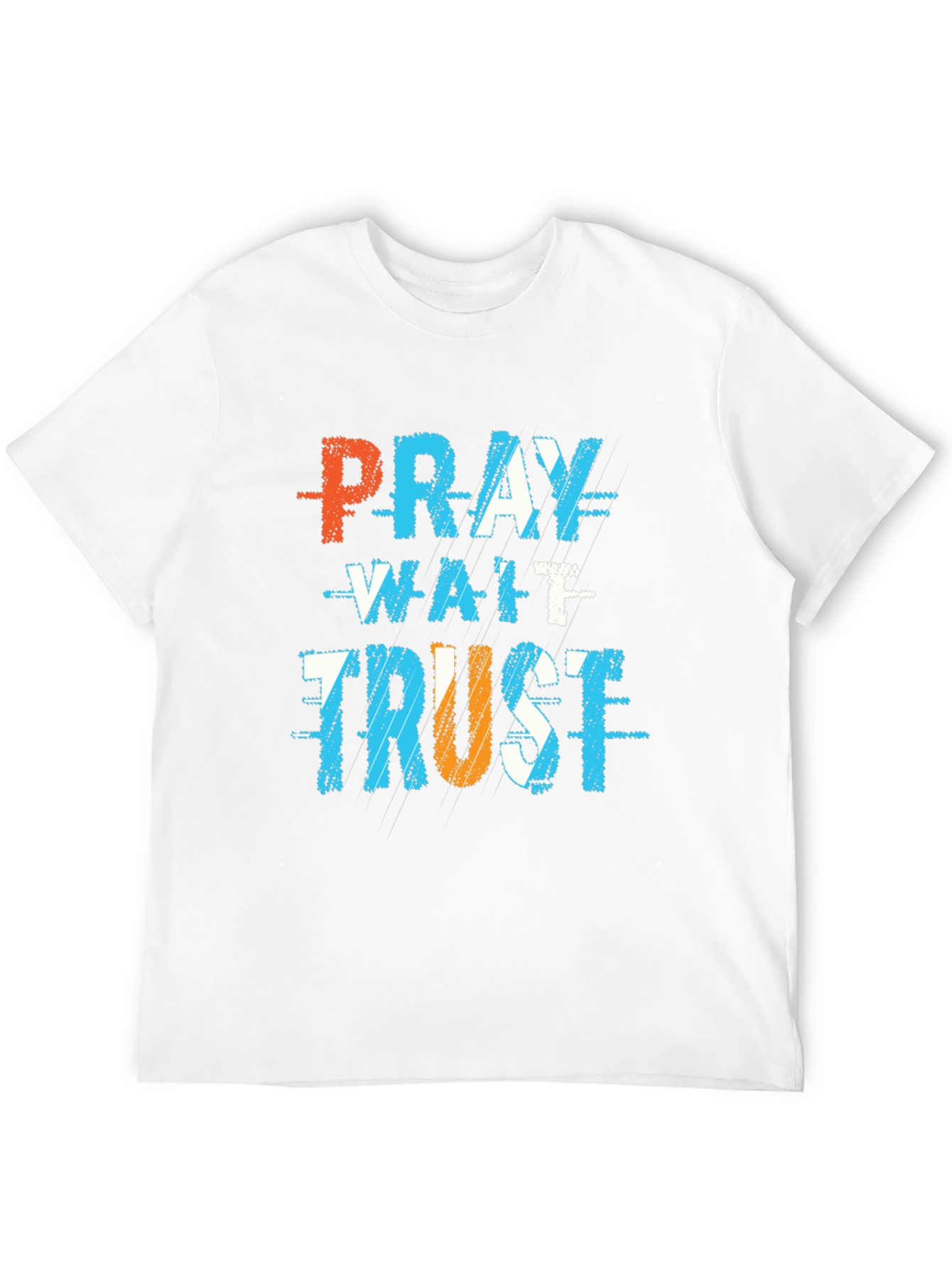 Black Pray Wait Trust Graphic T-Shirt view 12