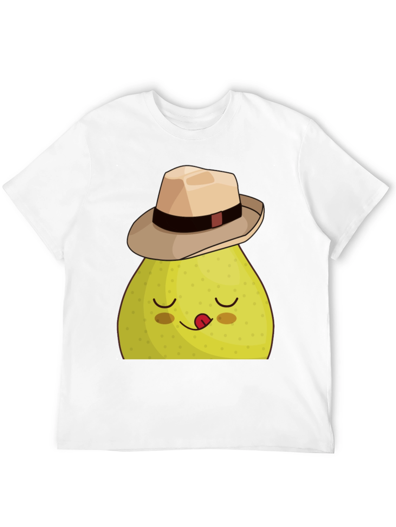 Black Funny Pear with Hat Graphic Tee - Black view 12