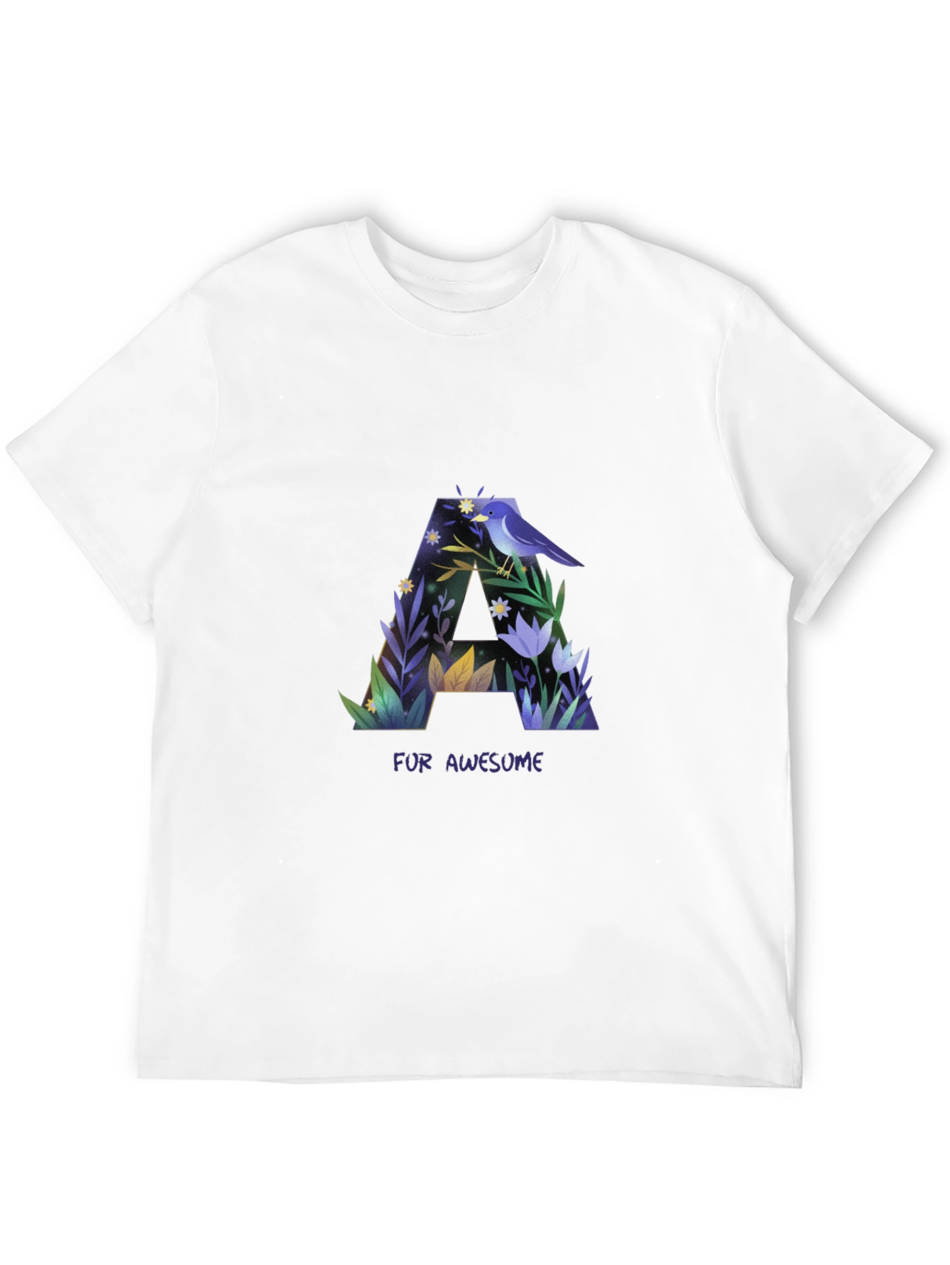 Black Awesome Letter A Graphic T-Shirt view 12