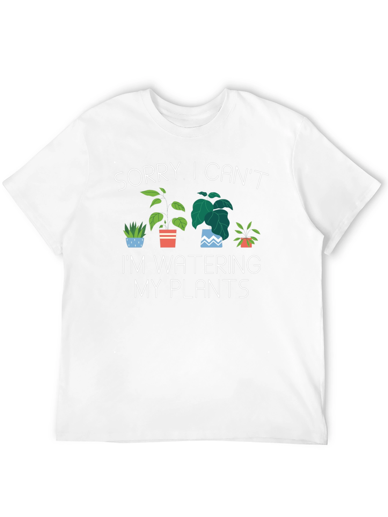 Black Sorry I Can't, I'm Watering My Plants T-Shirt view 12