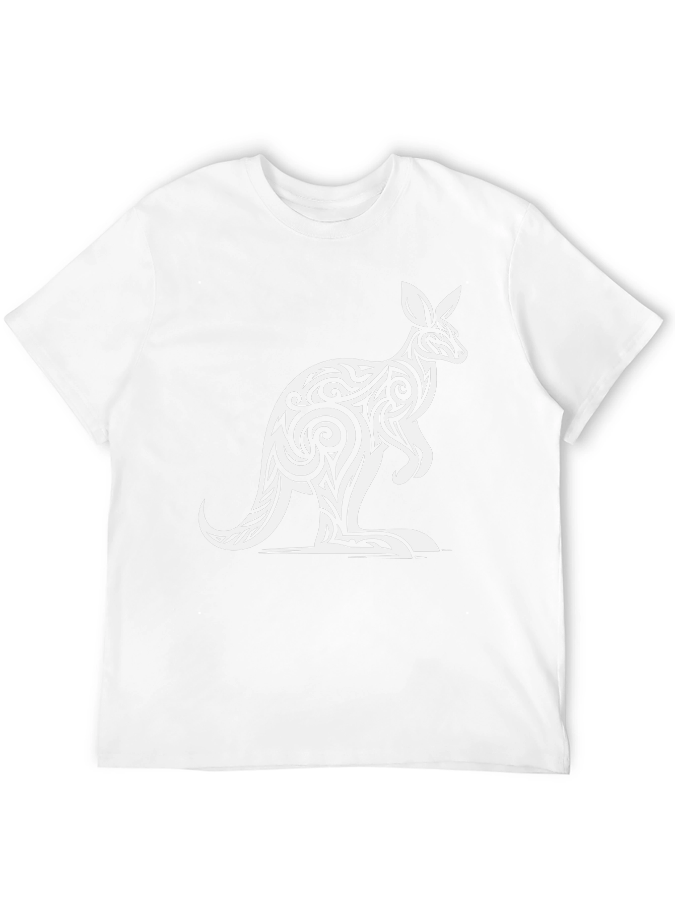 Black Tribal Kangaroo Graphic Tee - Black Cotton T-Shirt view 12