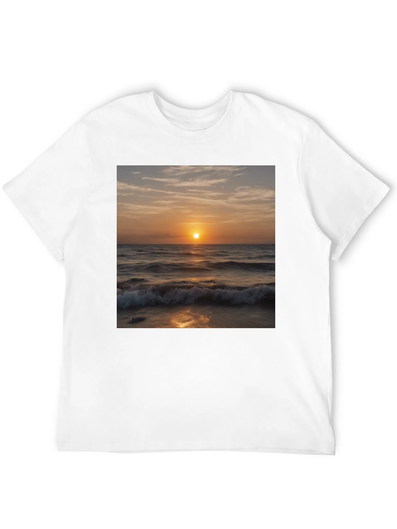 Black Sunset Waves Black T-Shirt view 12