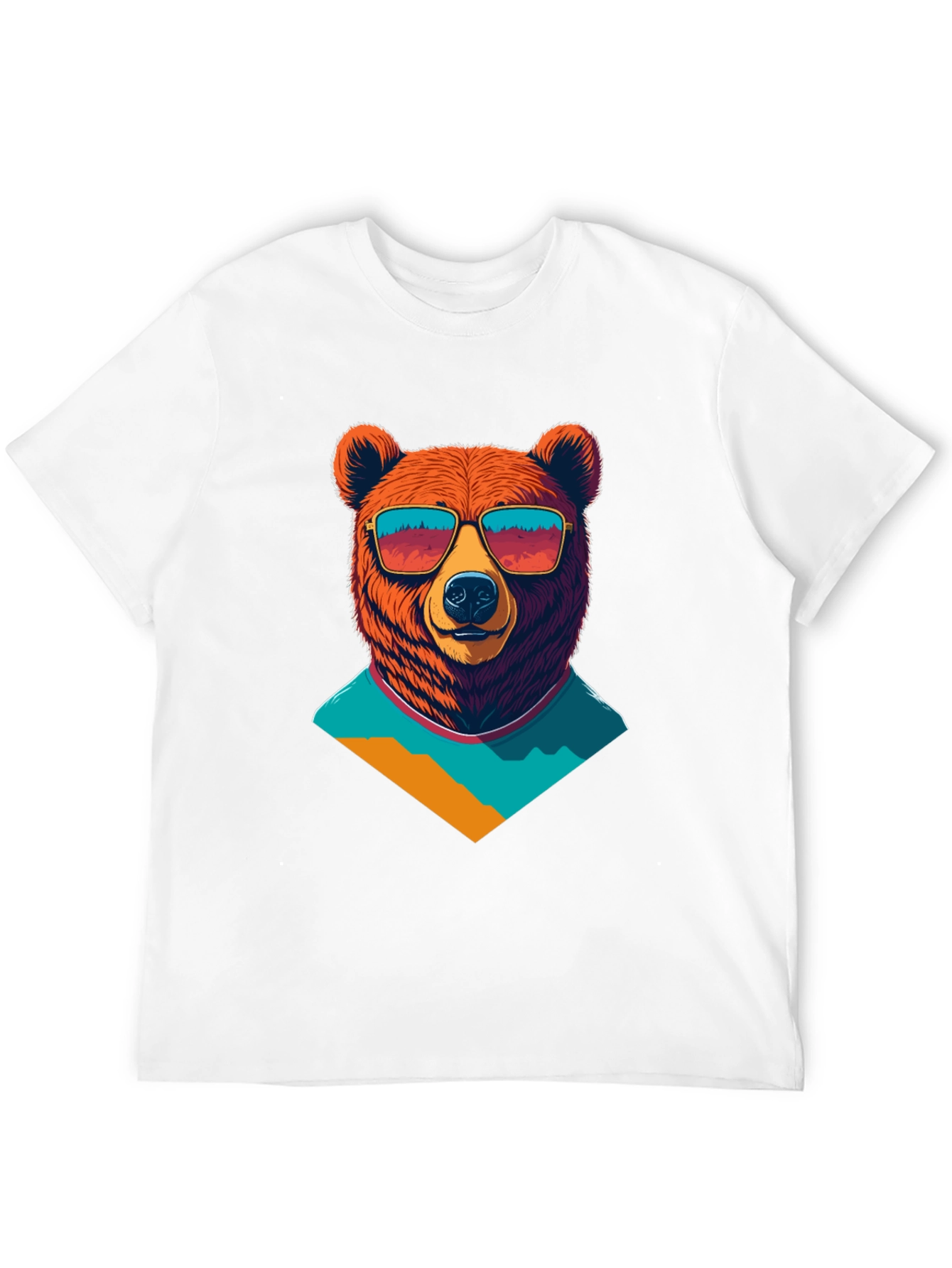 Black Cool Bear Graphic Tee - Black Cotton T-Shirt view 12