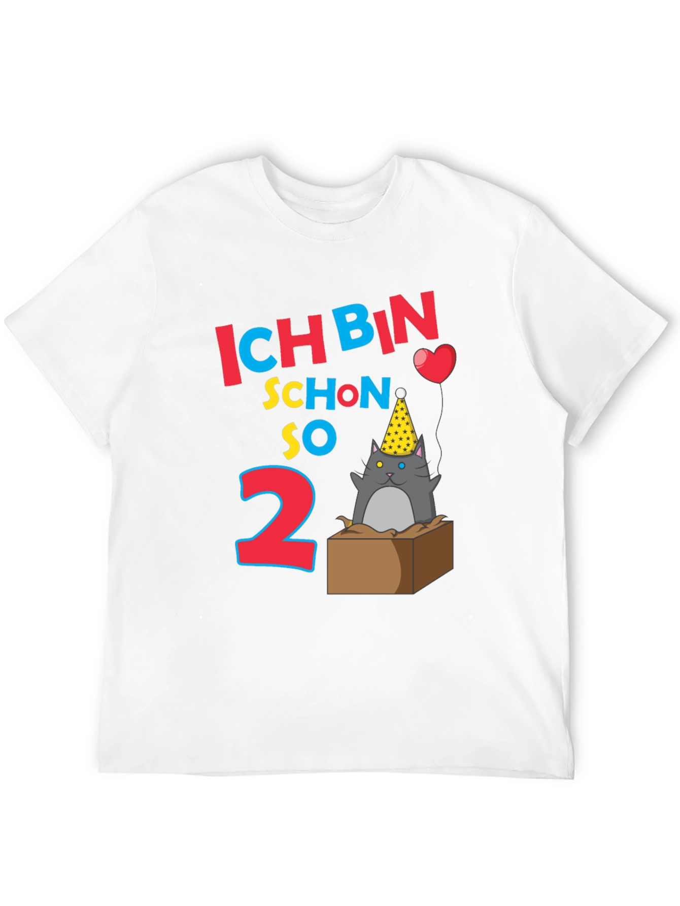 Black Ich Bin Schon So 2 Birthday Cat T-Shirt view 12