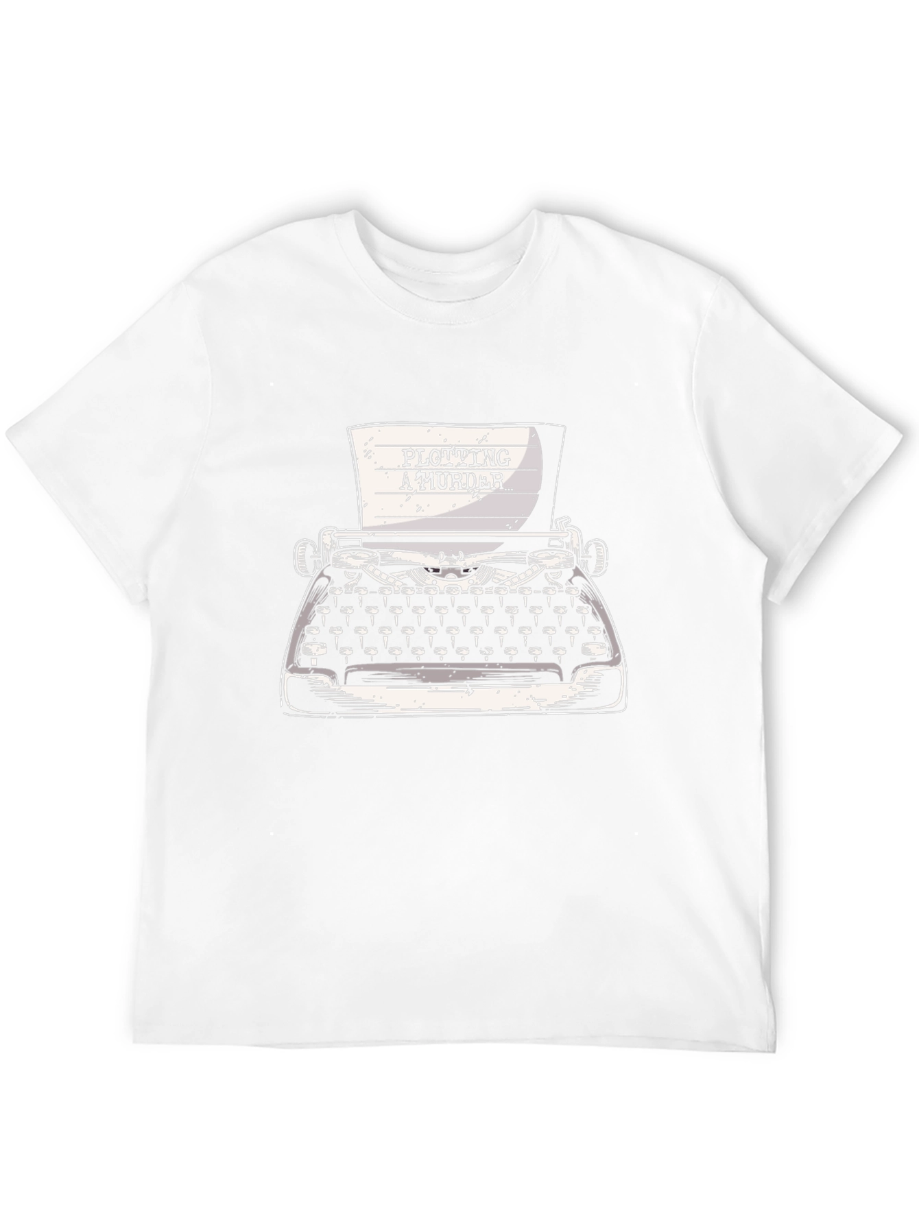 Black Plotting a Murder Typewriter T-Shirt view 12