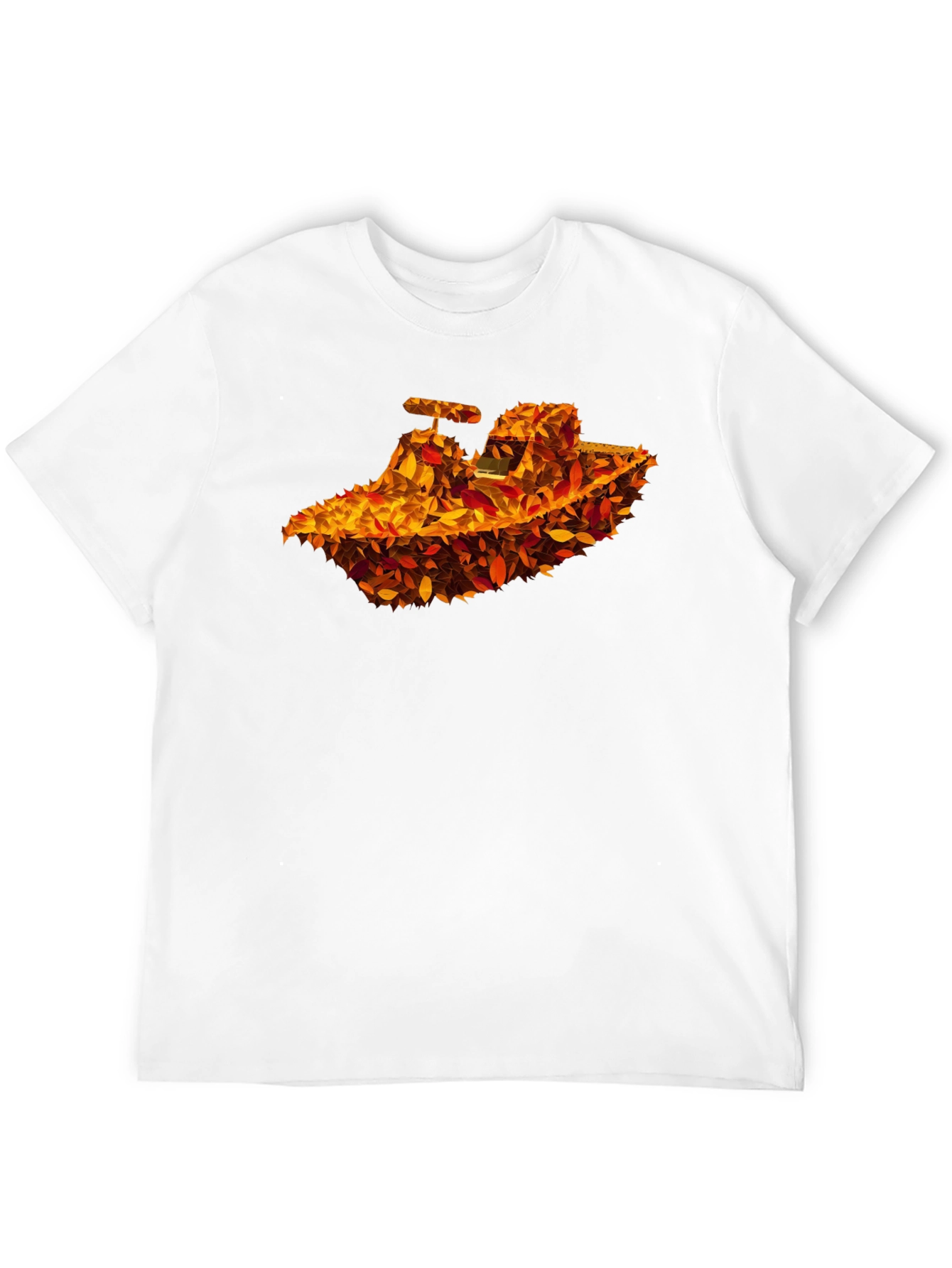 Black Autumn Leaves Tractor Graphic T-Shirt view 12