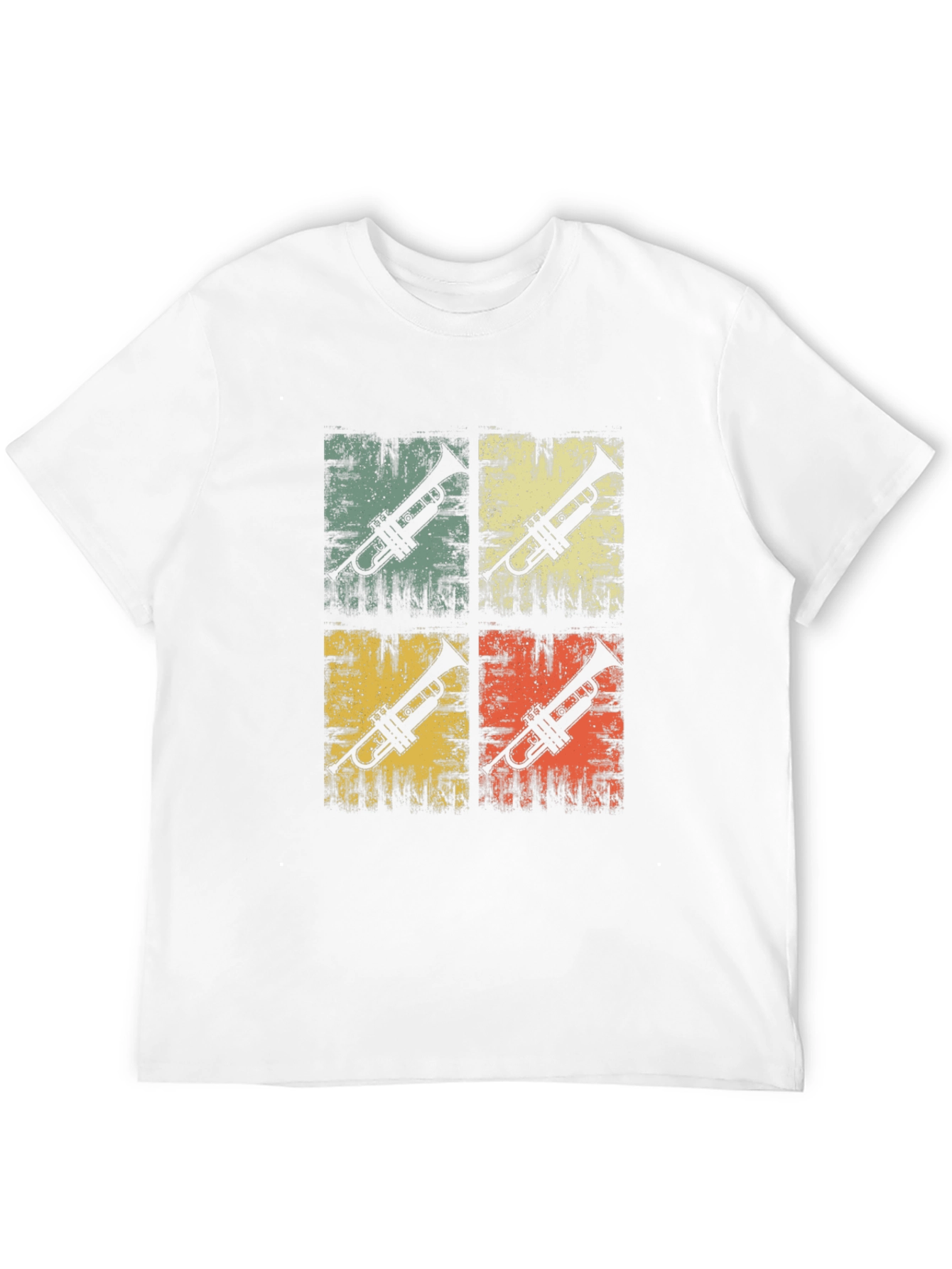 Black Retro Trumpet Music T-Shirt - Vintage Instrument Tee view 12