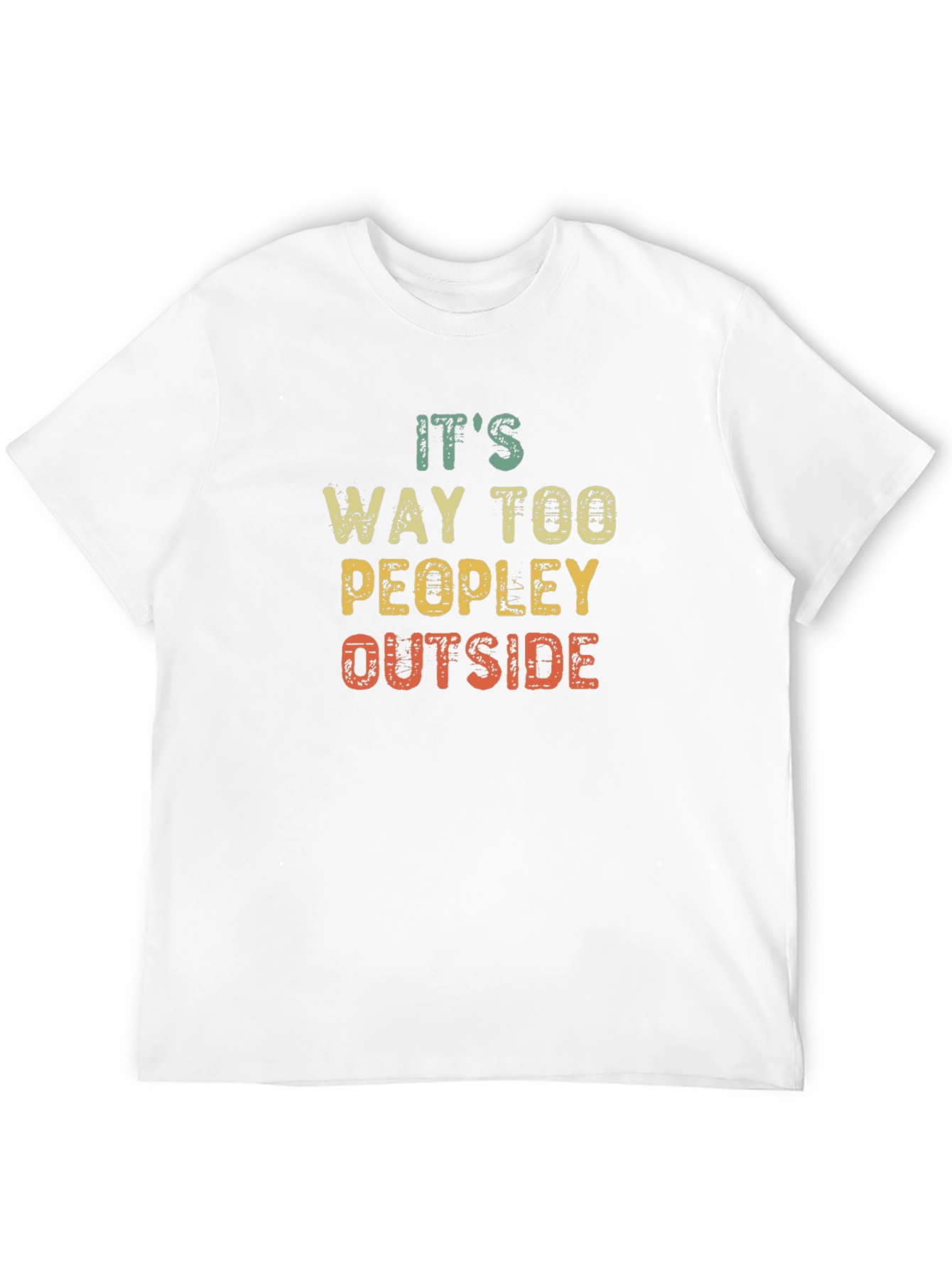 Black Funny "Too Peopley Outside" Graphic Tee view 12