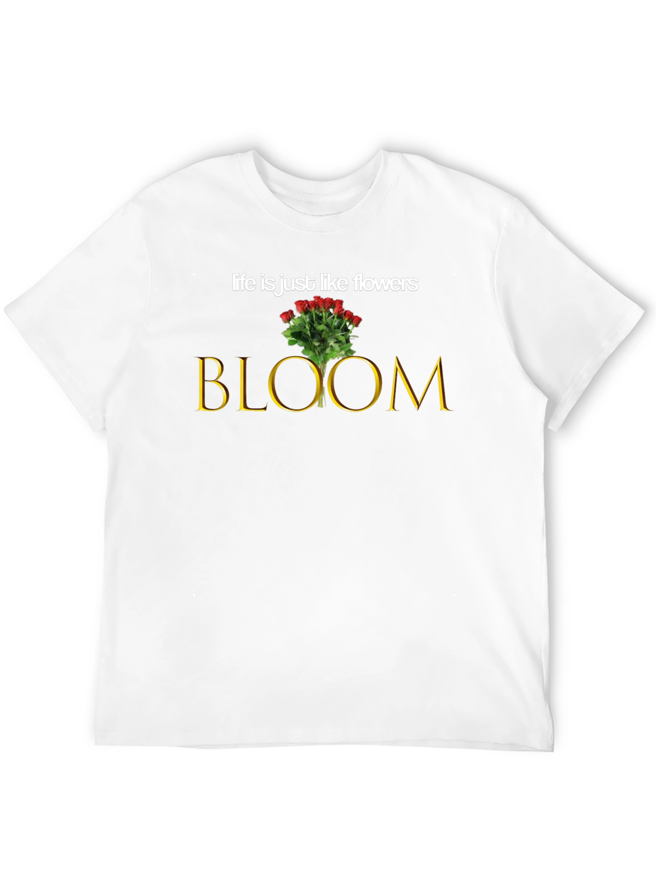 Black Bloom Flower T-Shirt - Life is Like Flowers Graphic Tee view 12