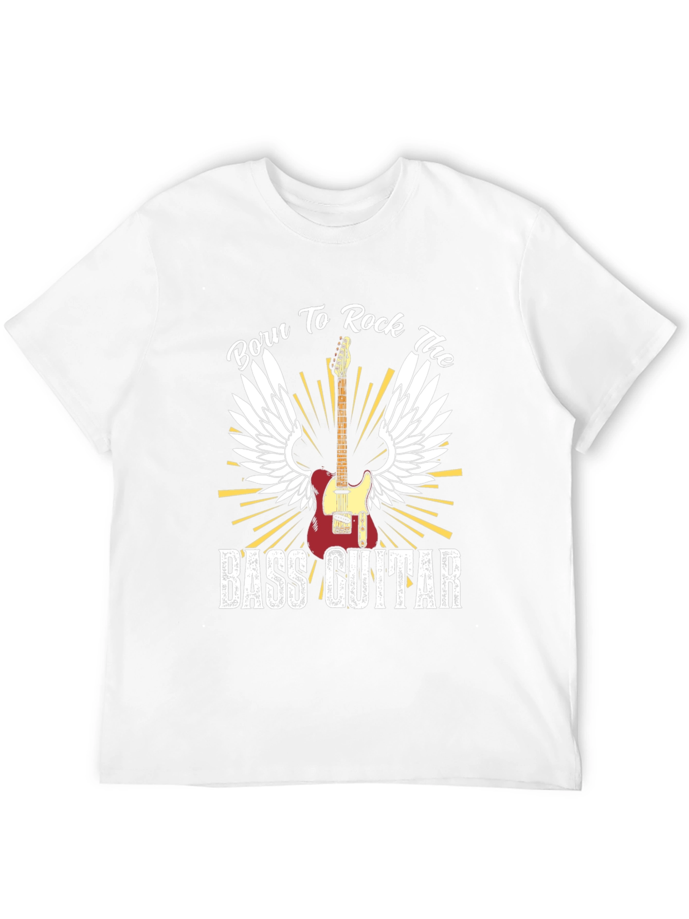 Black Born to Rock the Bass Guitar T-Shirt view 12