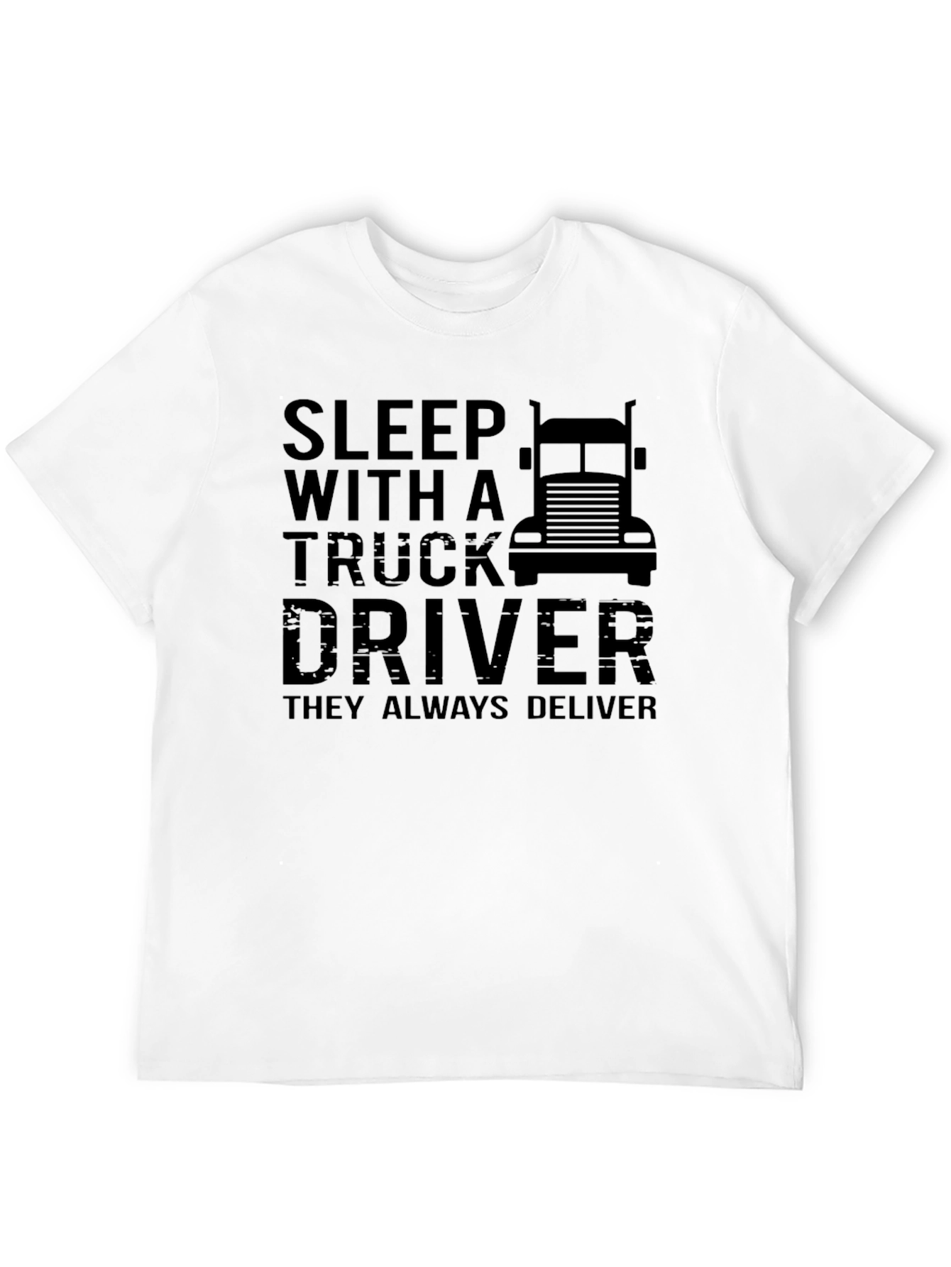 Black Sleep With A Truck Driver Graphic T-Shirt view 12