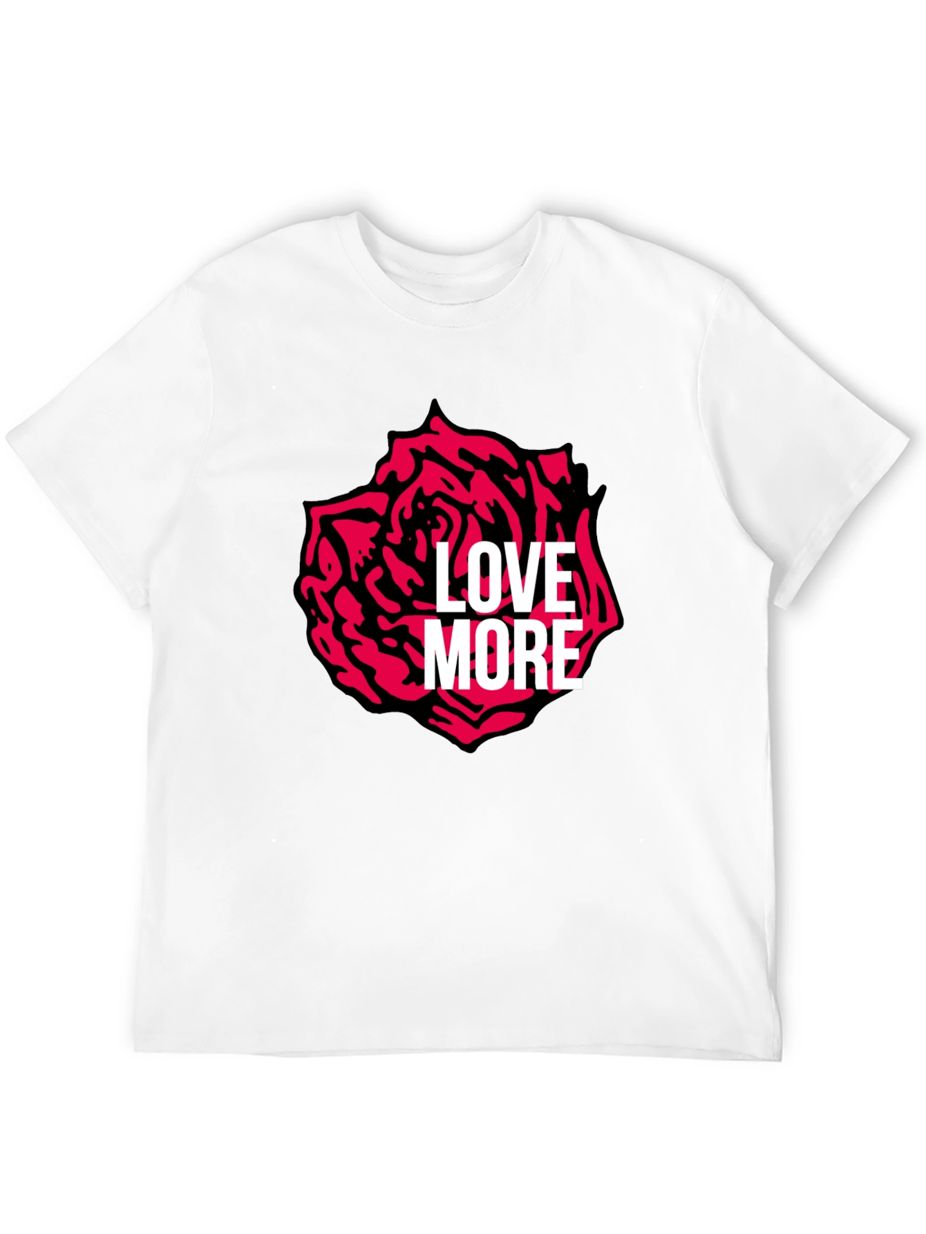 Black Love More Rose Graphic Tee - Stylish Black T-Shirt view 12