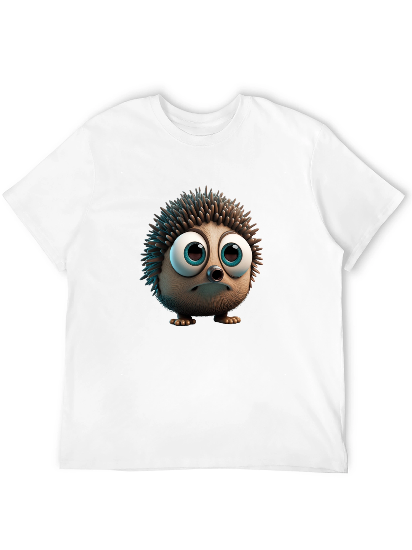 Black Cute Hedgehog Graphic Tee - Soft Black Cotton view 12