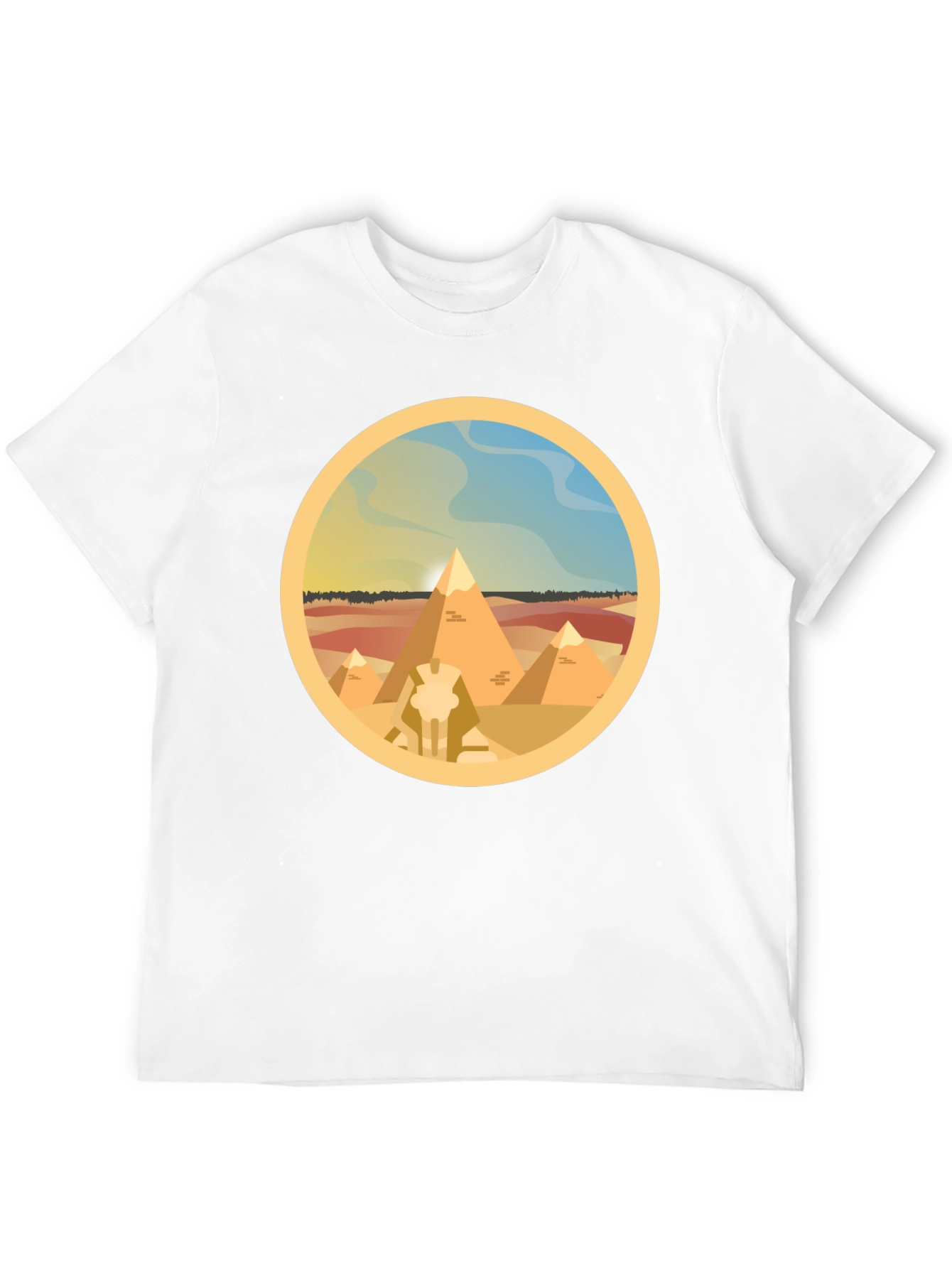 Black Egyptian Pyramids Graphic T-Shirt - Black Cotton Tee view 12