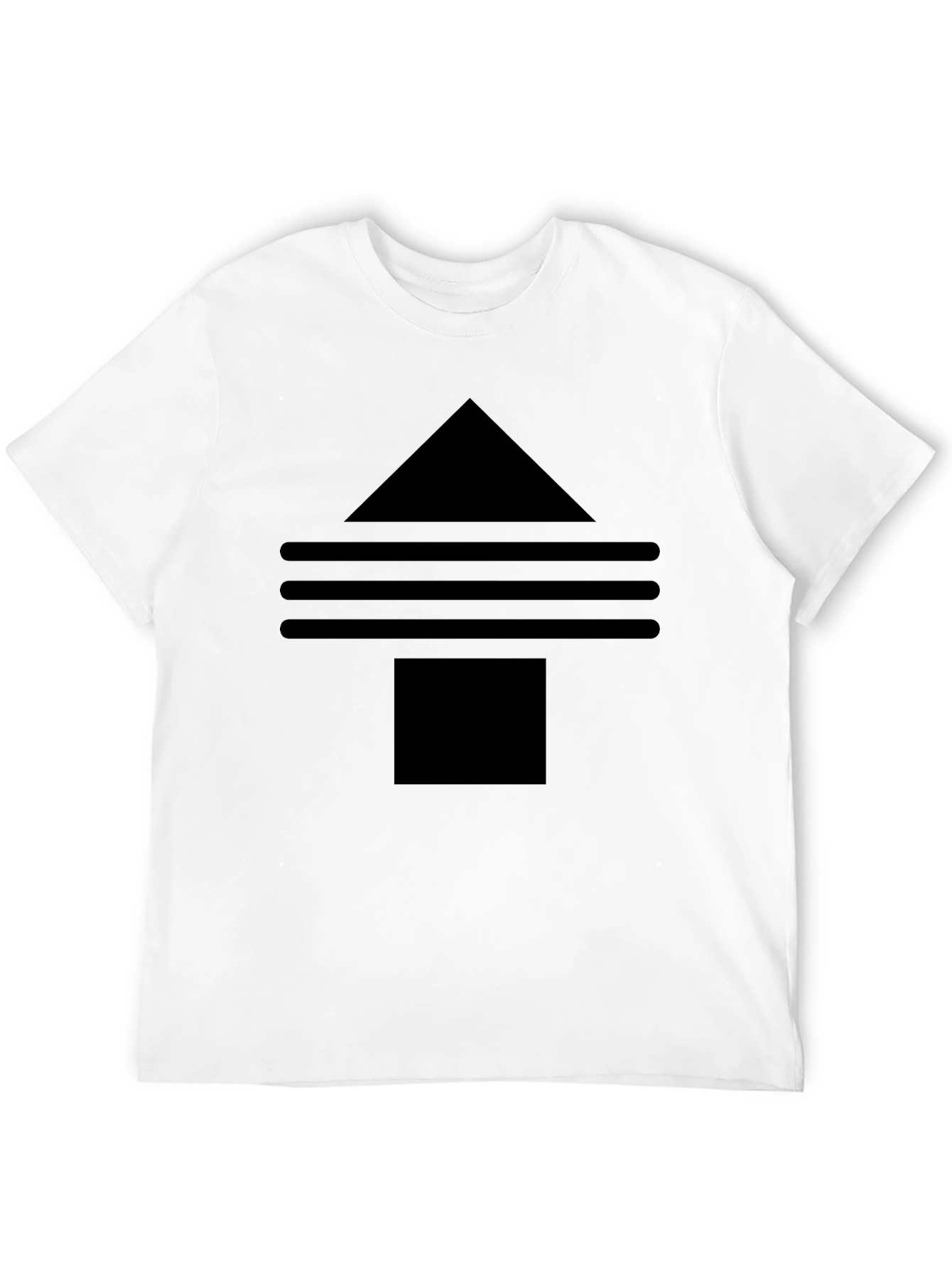 Black Geometric Arrow Graphic Tee - Modern Casual Style view 12