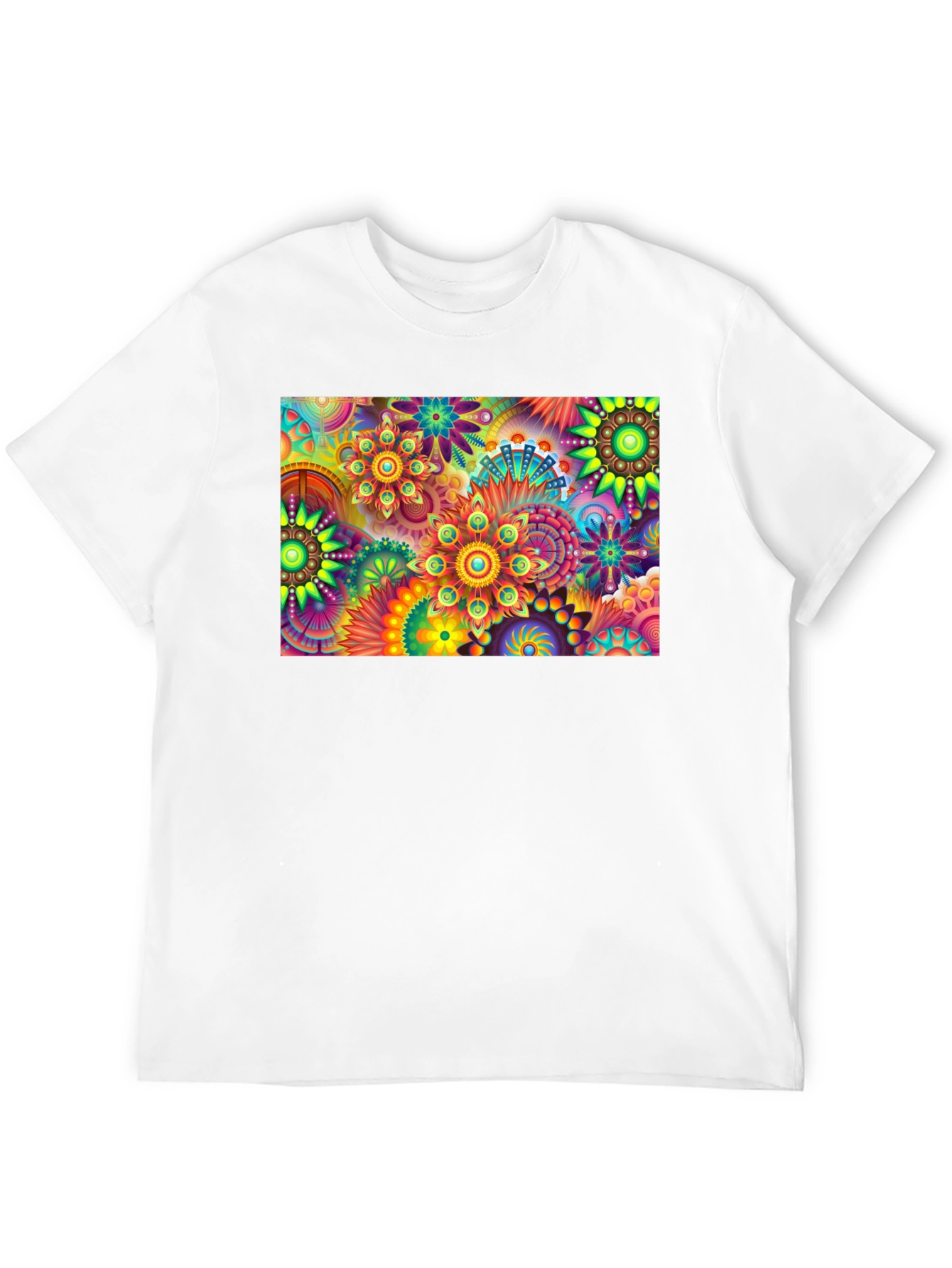 Black Vibrant Floral Print Black T-Shirt view 12