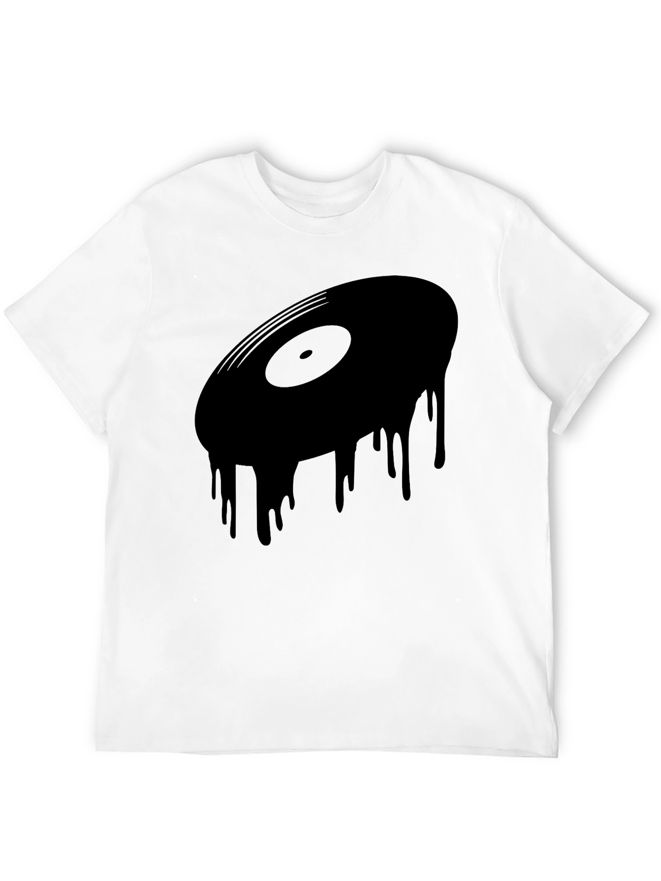 Black Dripping Vinyl Record Graphic Tee - Black view 12