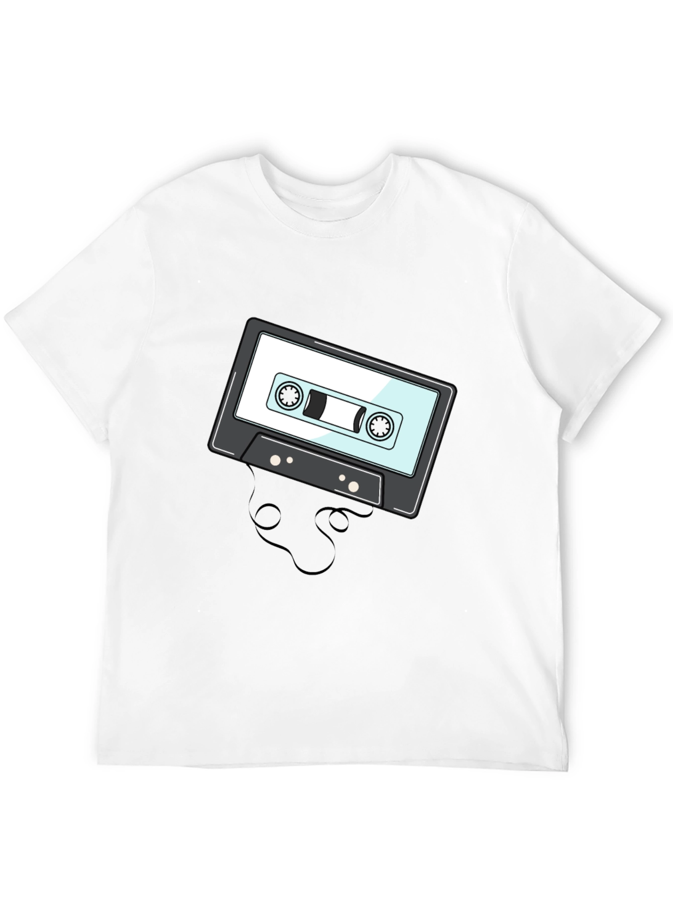 Black Retro Cassette Tape Graphic T-Shirt view 12
