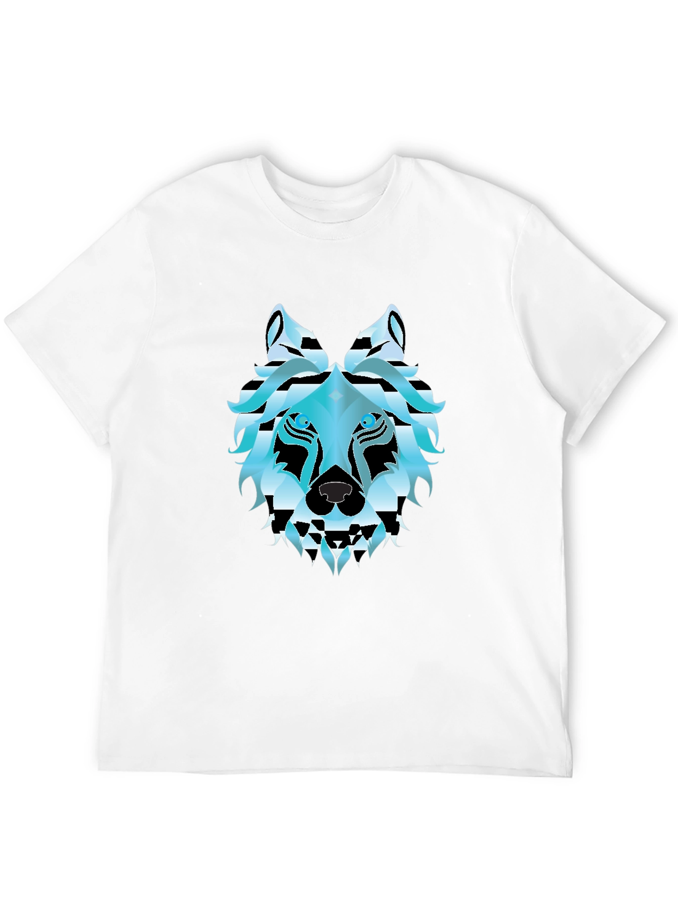 Black Cool Wolf Graphic T-Shirt - Black view 12
