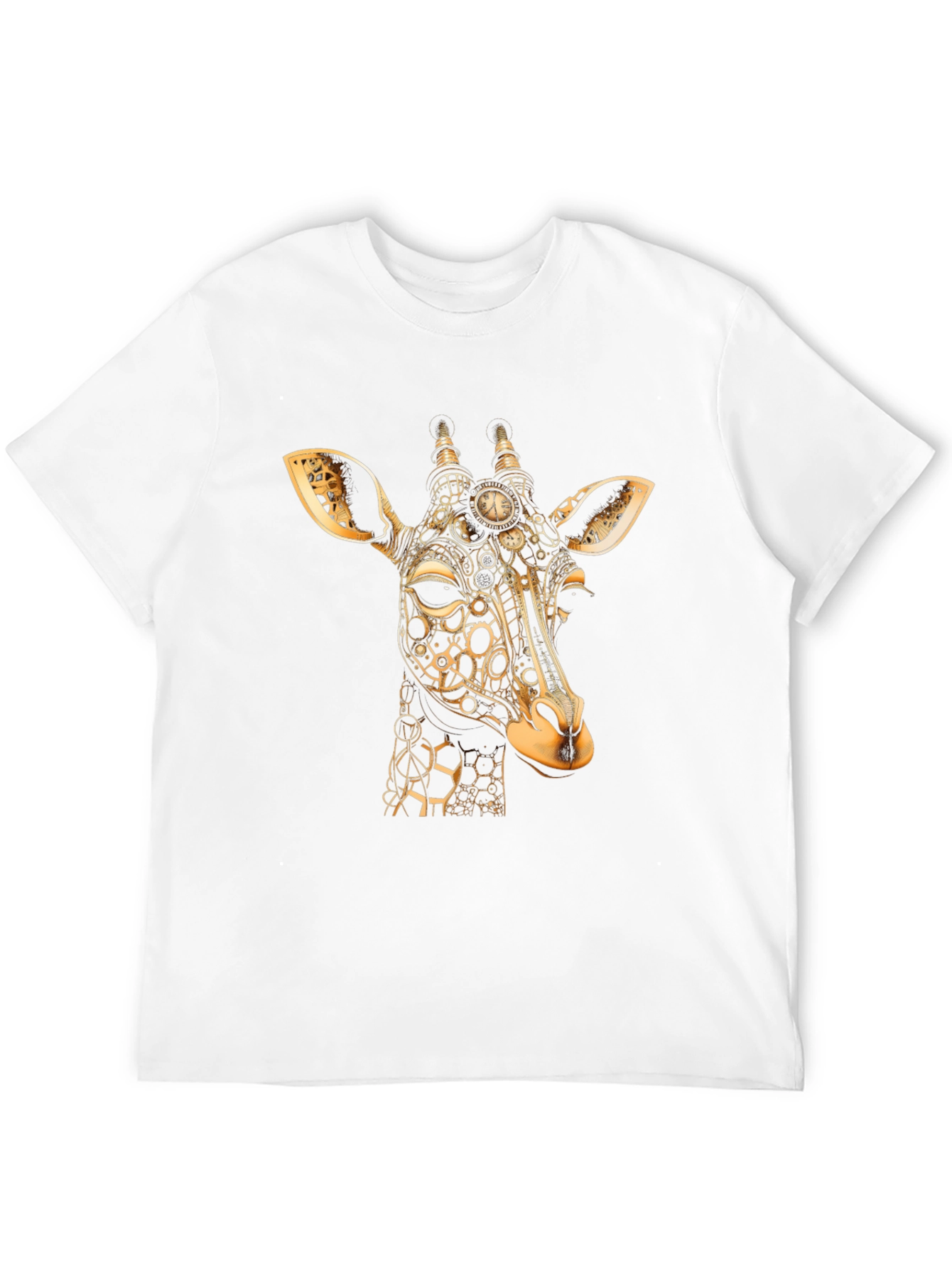 Black Steampunk Giraffe Graphic T-Shirt - Black view 12