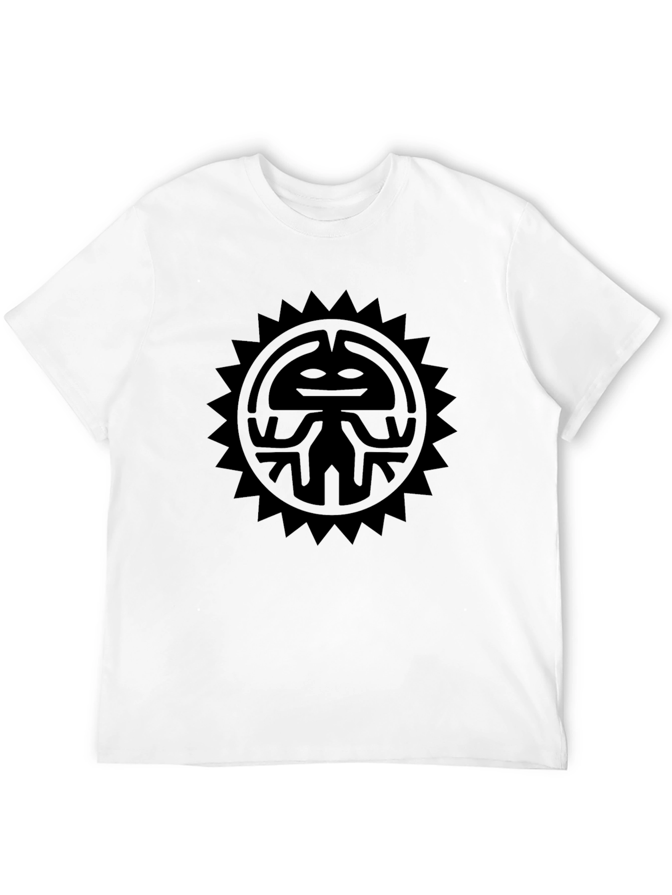 Black Black Graphic Tee - Tribal Sun Design view 12