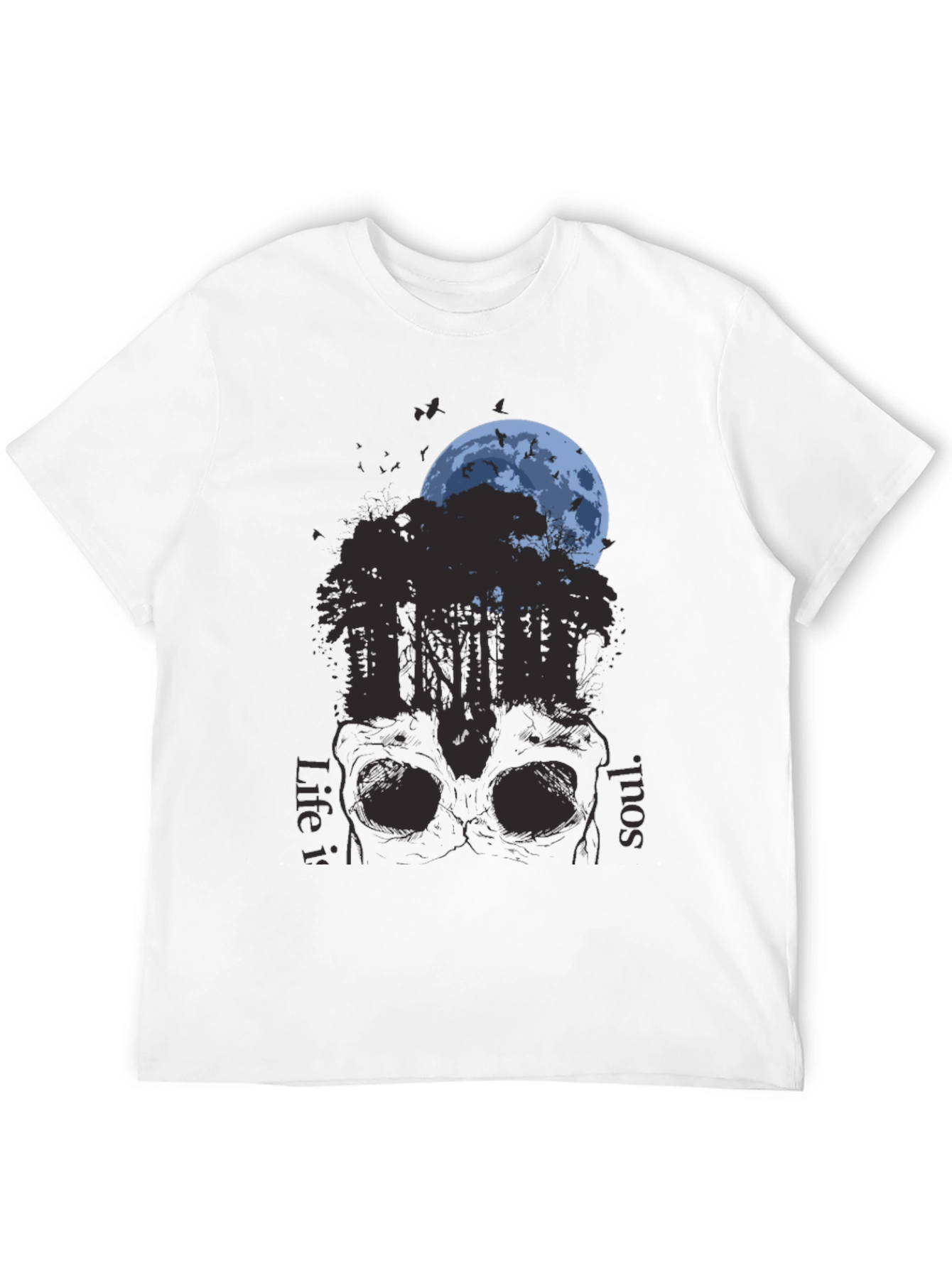 Black Skull Forest Moon Graphic T-Shirt view 12