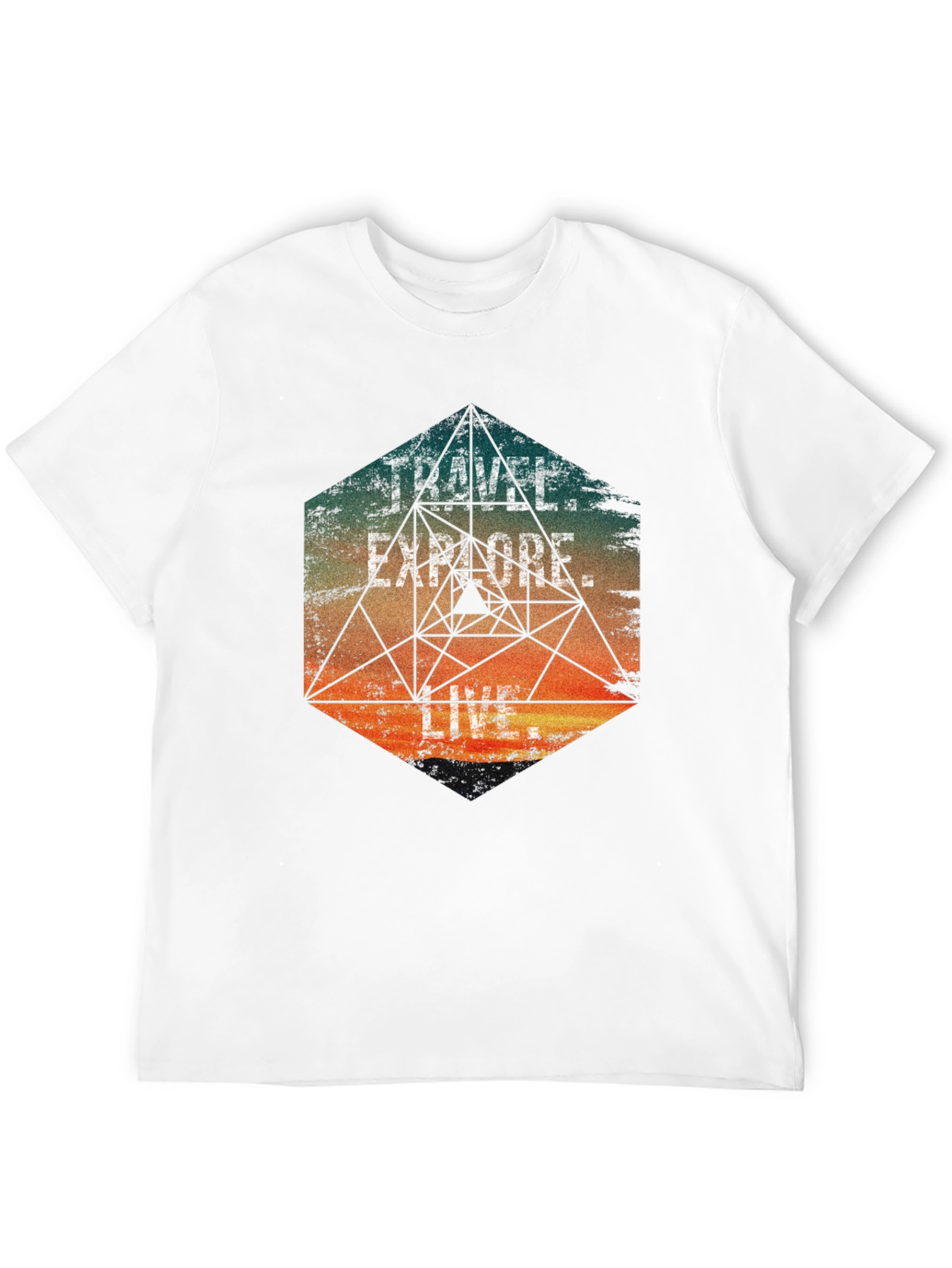 Black Travel Explore Live Men's Graphic T-Shirt view 12