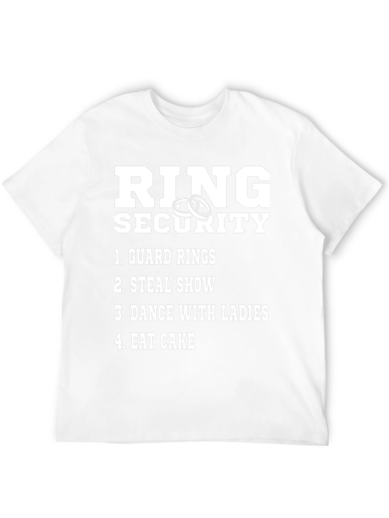 Black Ring Security Graphic T-Shirt - Wedding Humor Tee view 12
