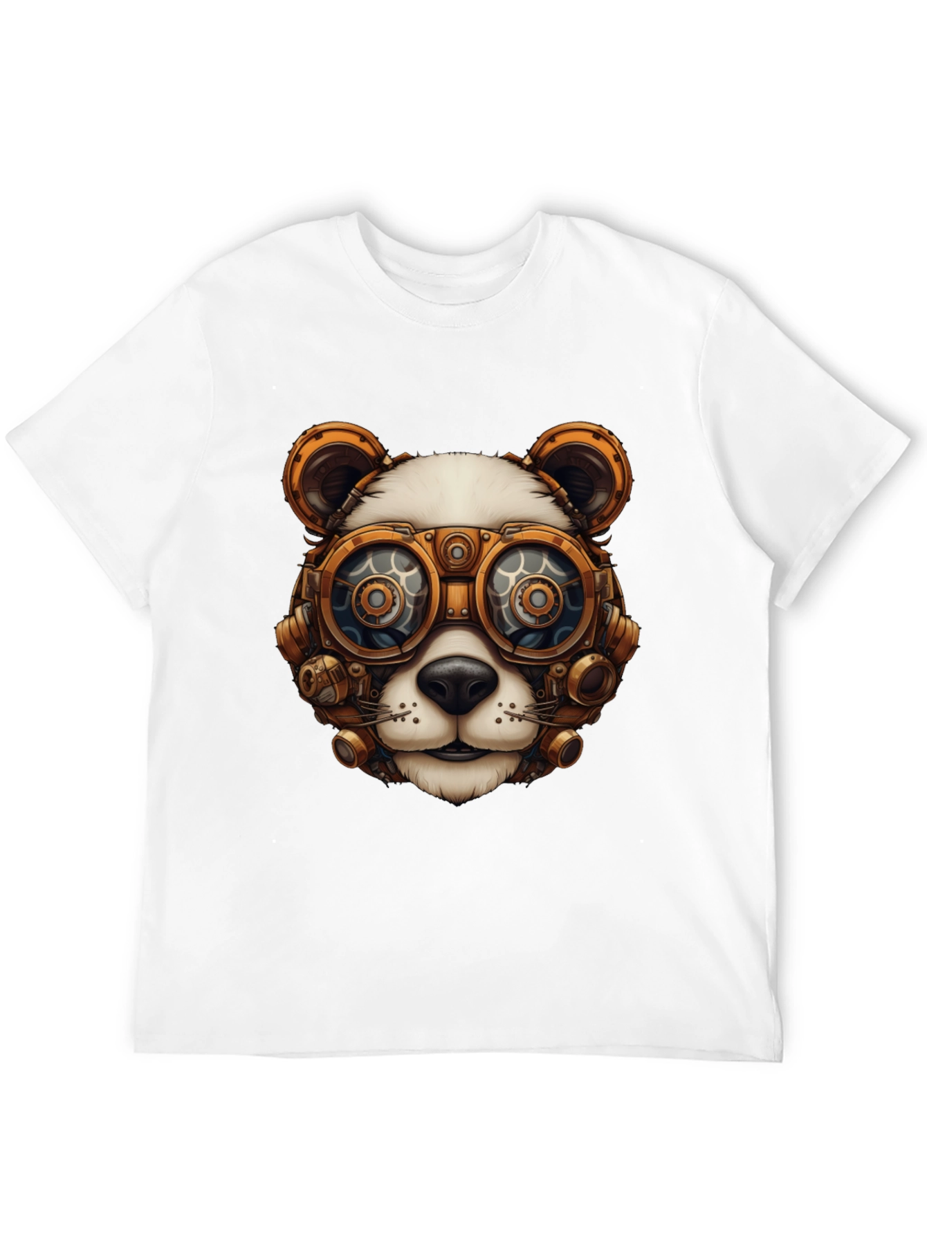 Black Steampunk Panda Graphic T-Shirt view 12