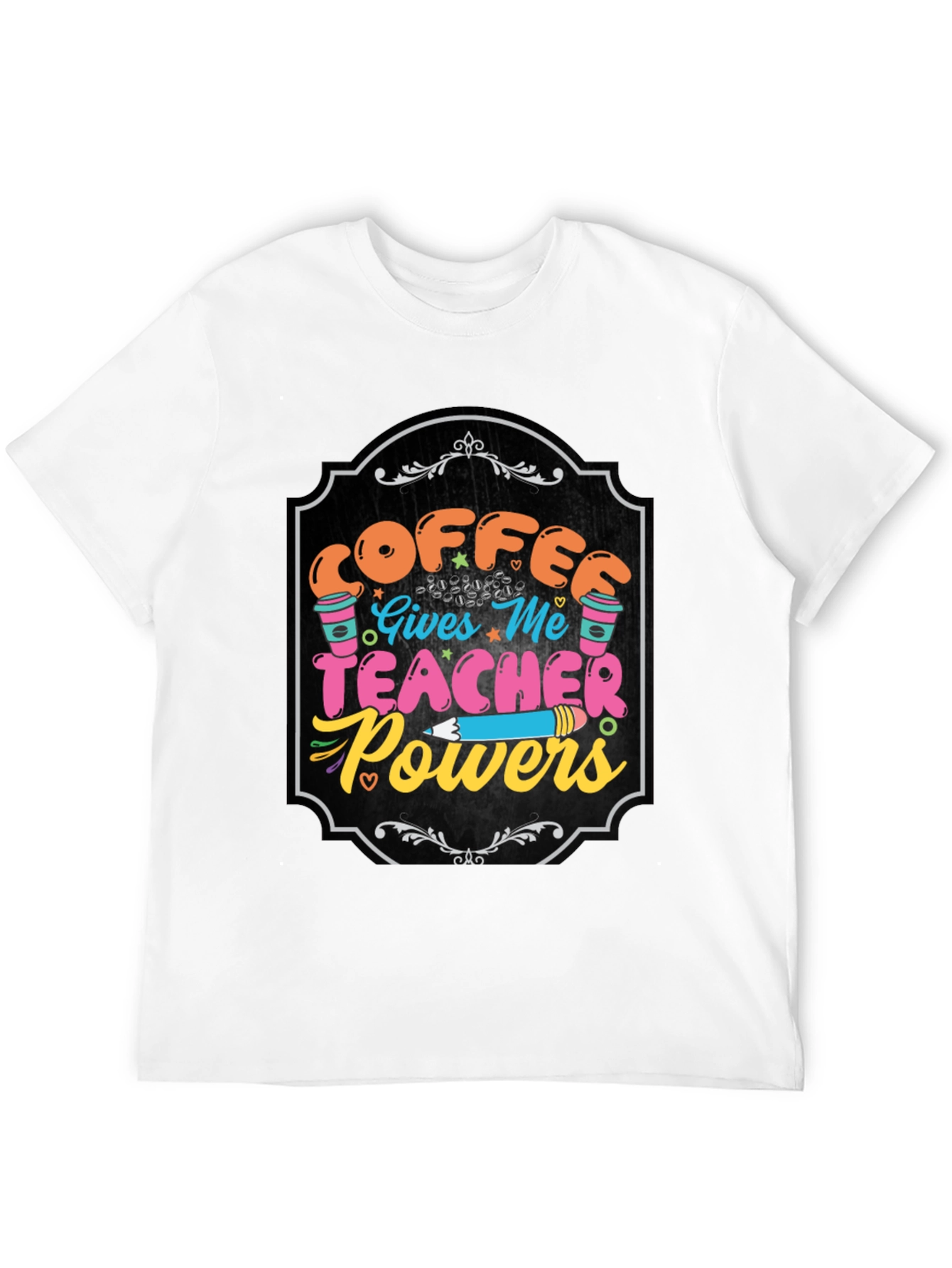 Black Coffee Gives Me Teacher Powers Graphic Tee view 12