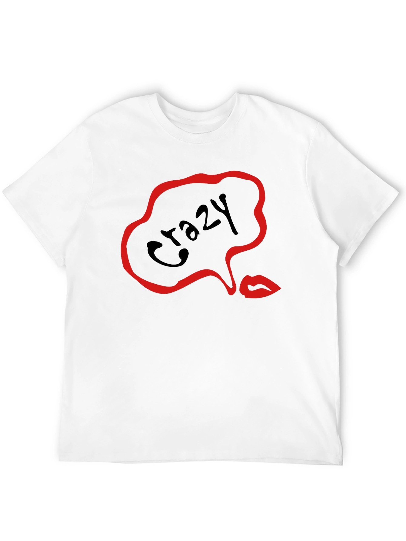 Black Crazy Lips Graphic Black T-Shirt view 12