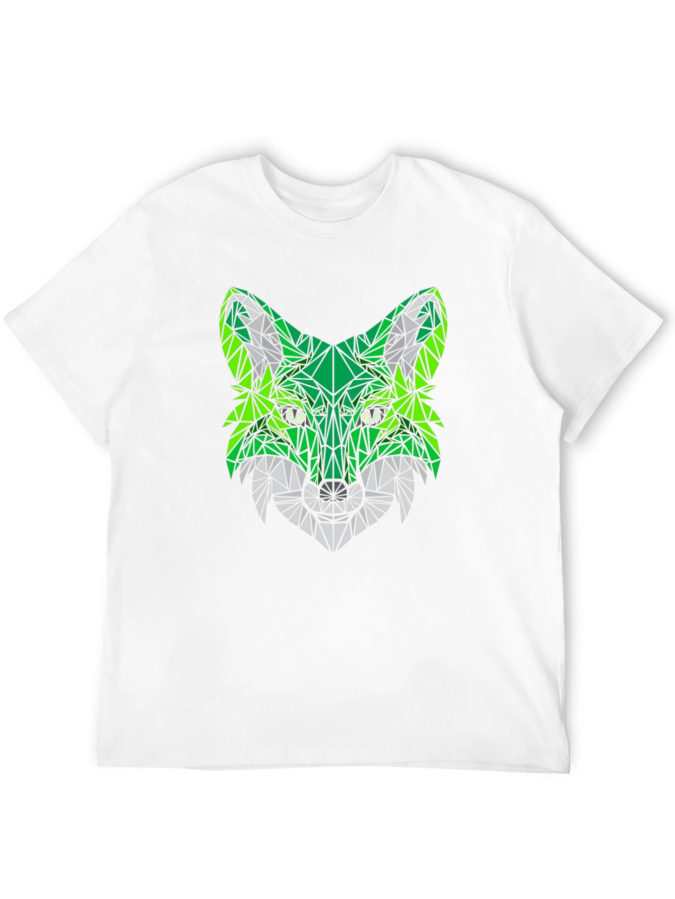 Black Geometric Fox Head Black T-Shirt view 12