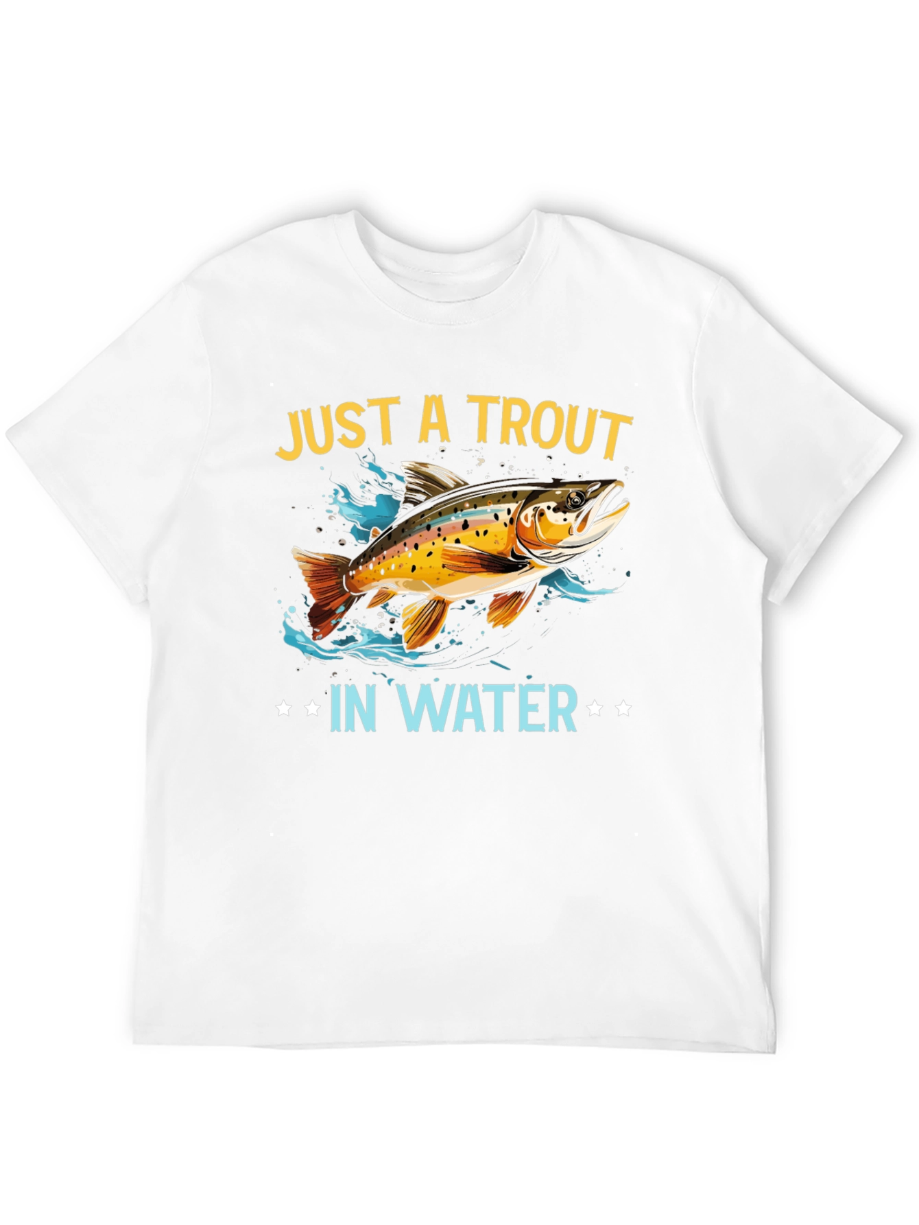Black Just a Trout in Water Graphic T-Shirt view 12