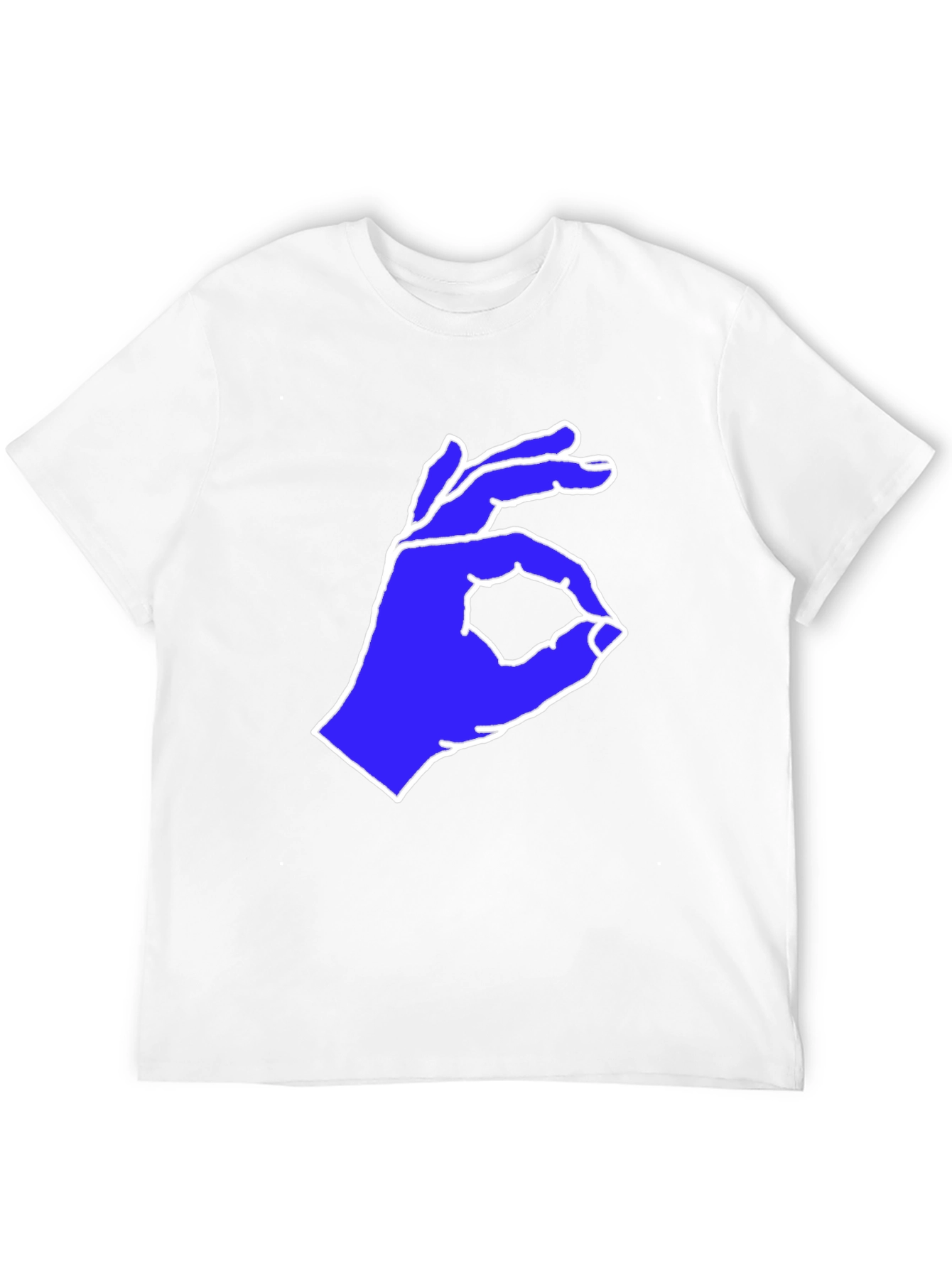 Black Black T-Shirt with Blue Hand Gesture Graphic view 12