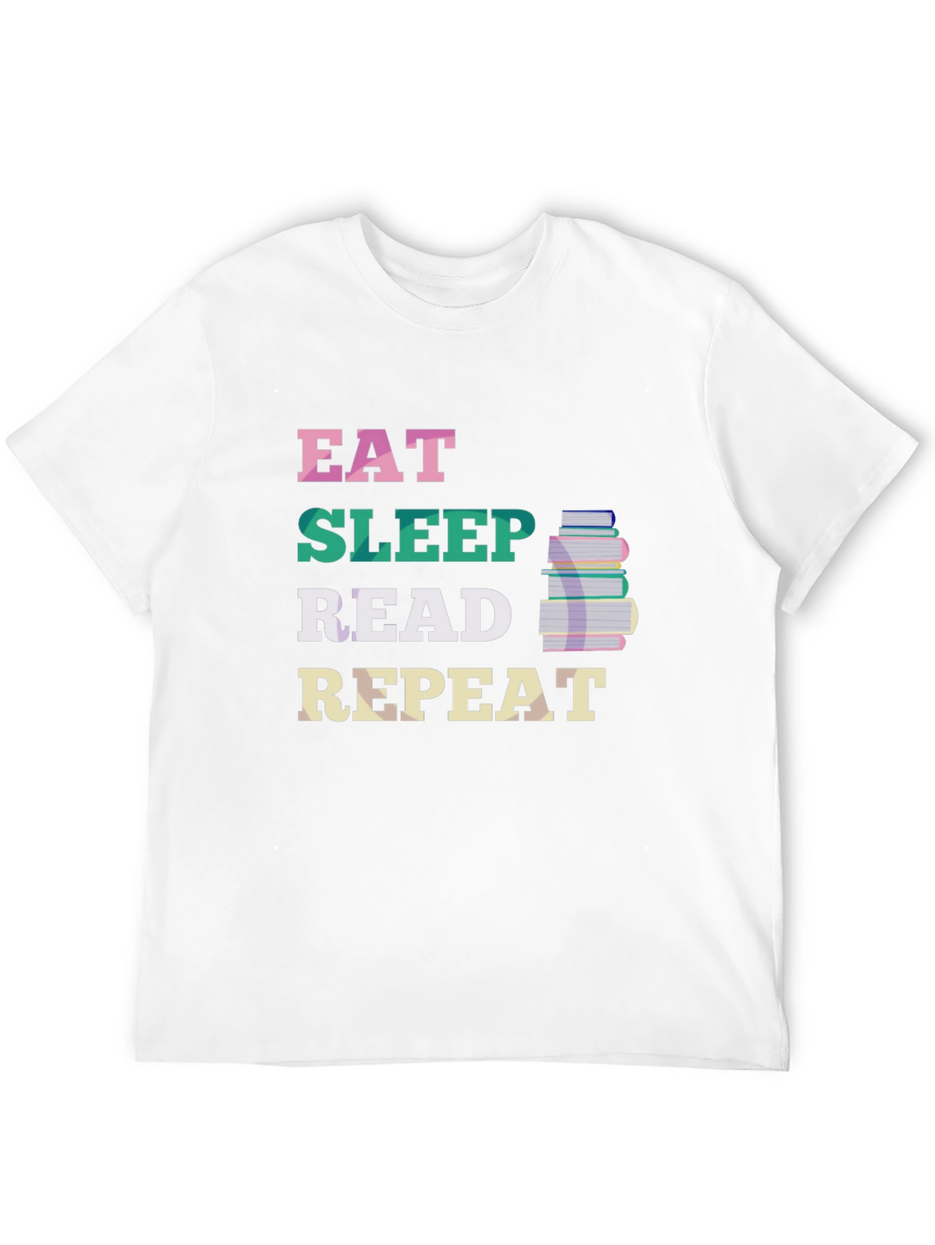 Black Eat Sleep Read Repeat T-Shirt - Book Lover Tee view 12