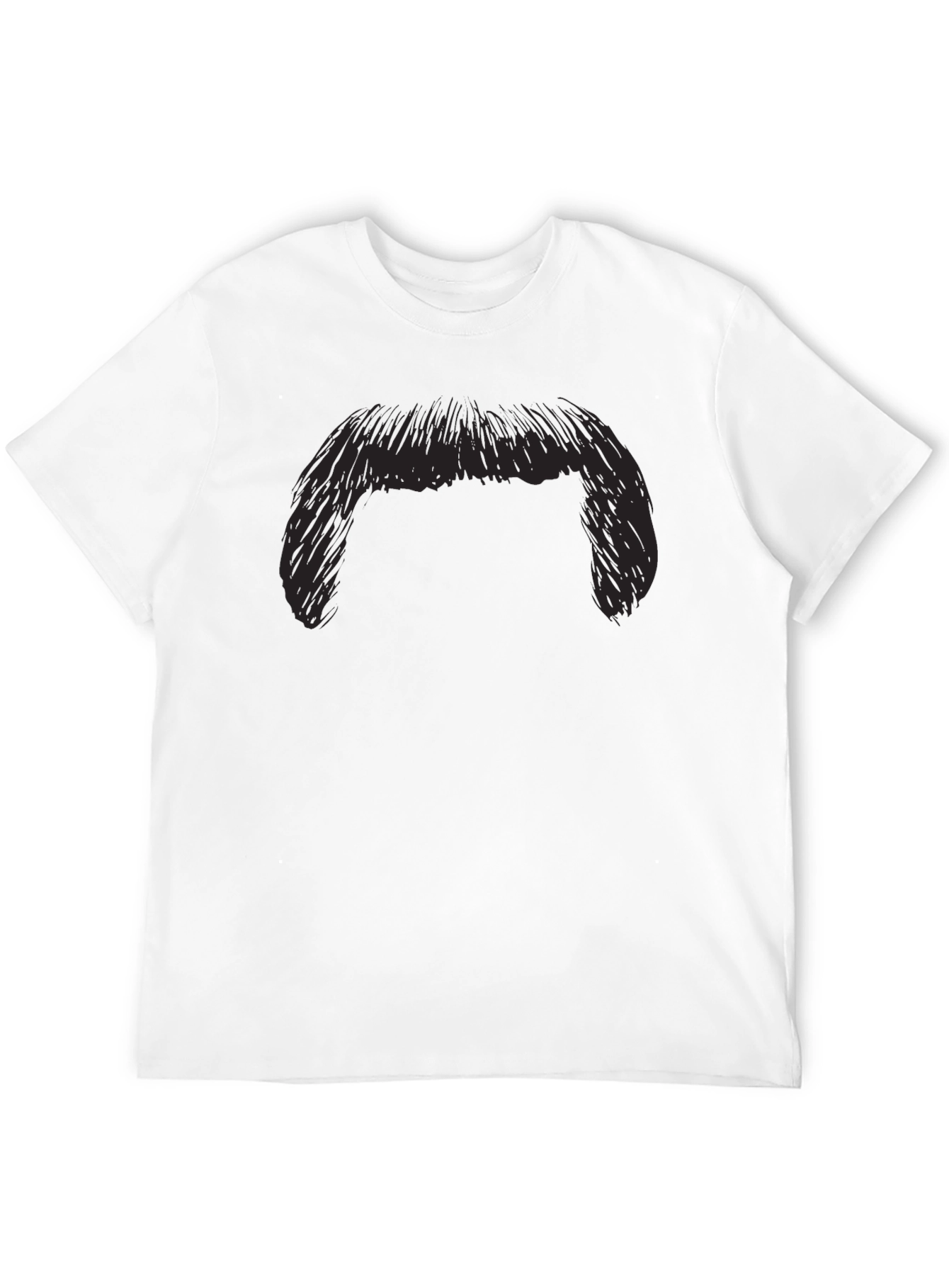 Black Funny Moustache Graphic Black T-Shirt view 12