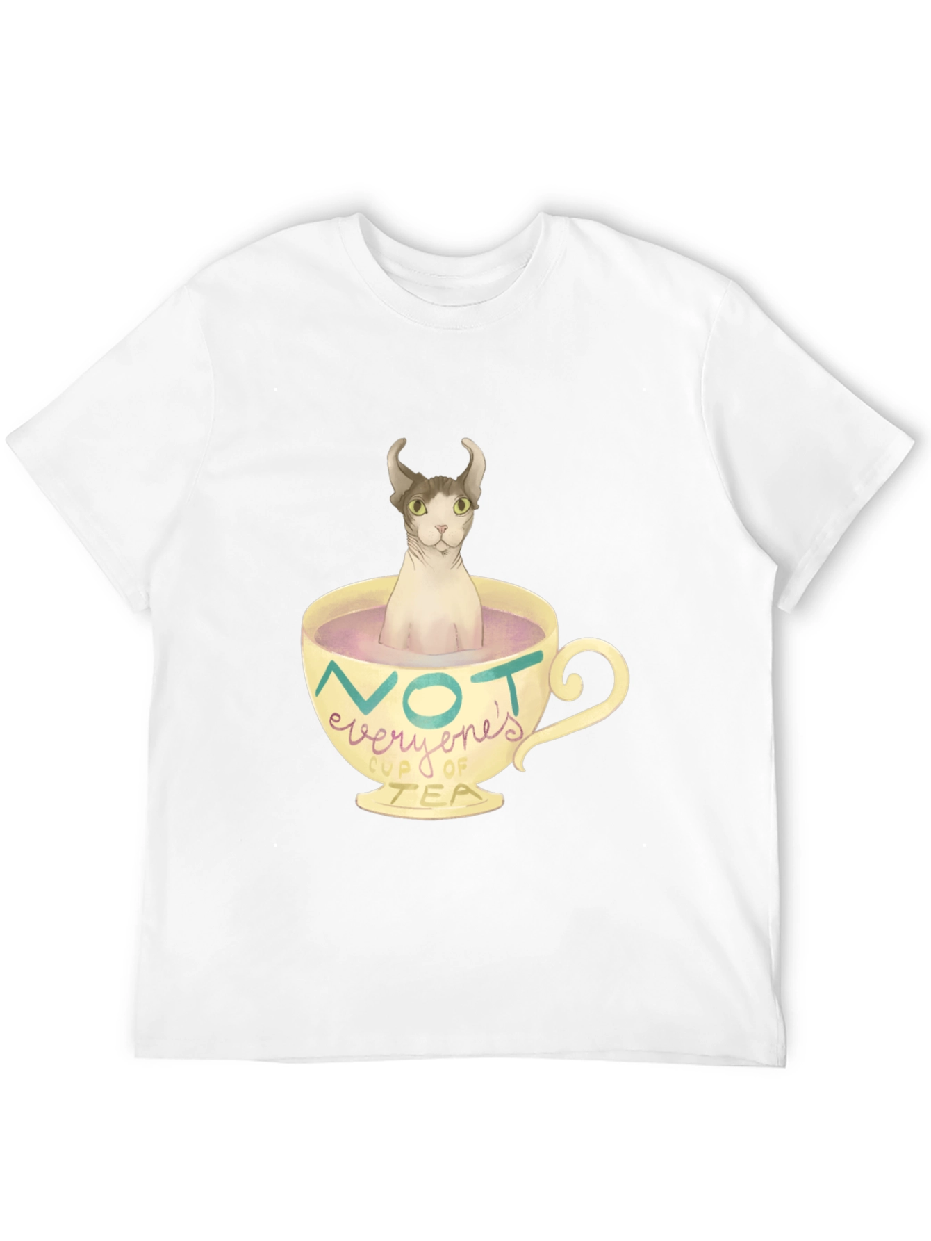 Black Not Everyone's Cup of Tea - Novelty Cat T-Shirt view 12