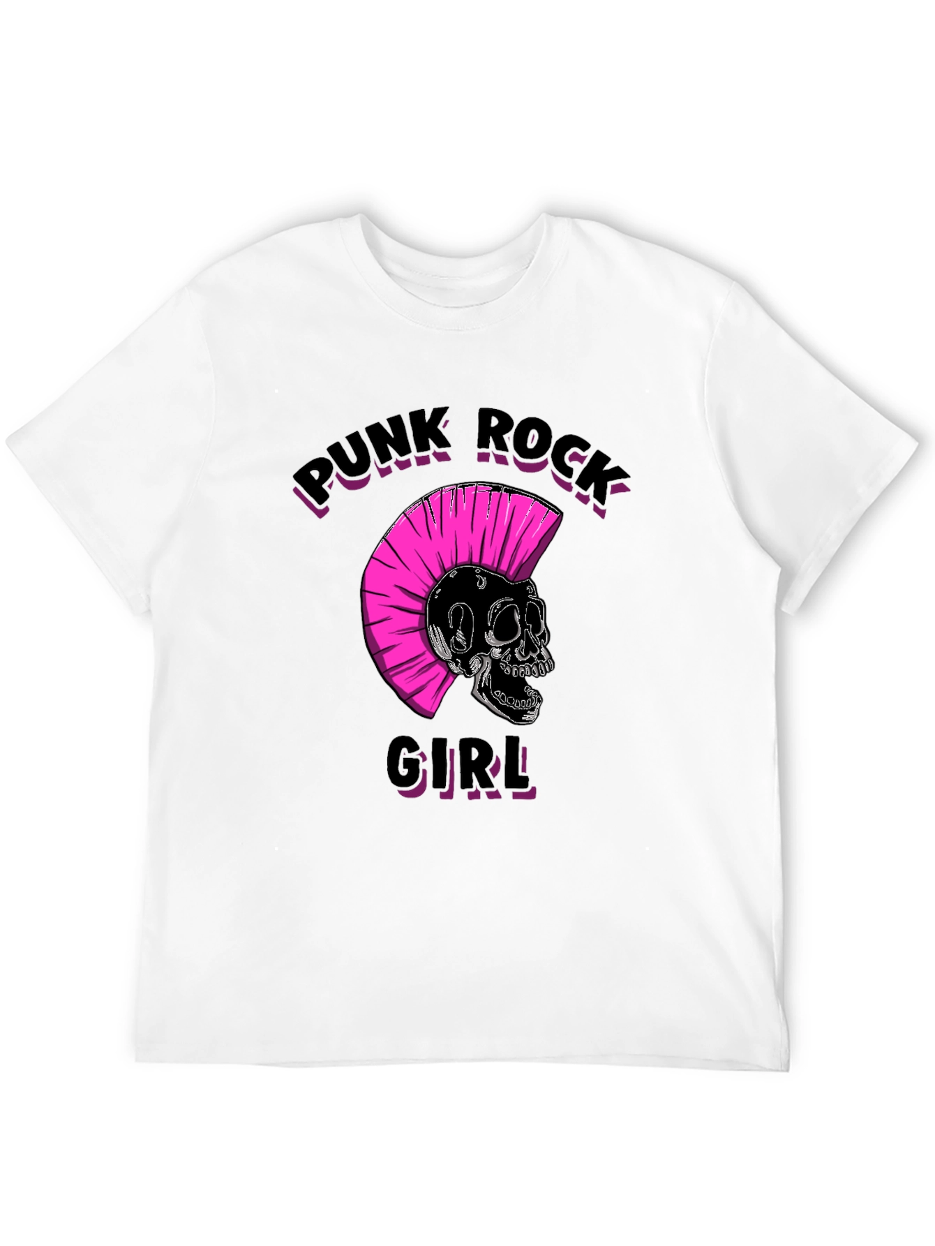 Punk Rock Girl Graphic Tee - Black Unisex T-Shirt - 12
