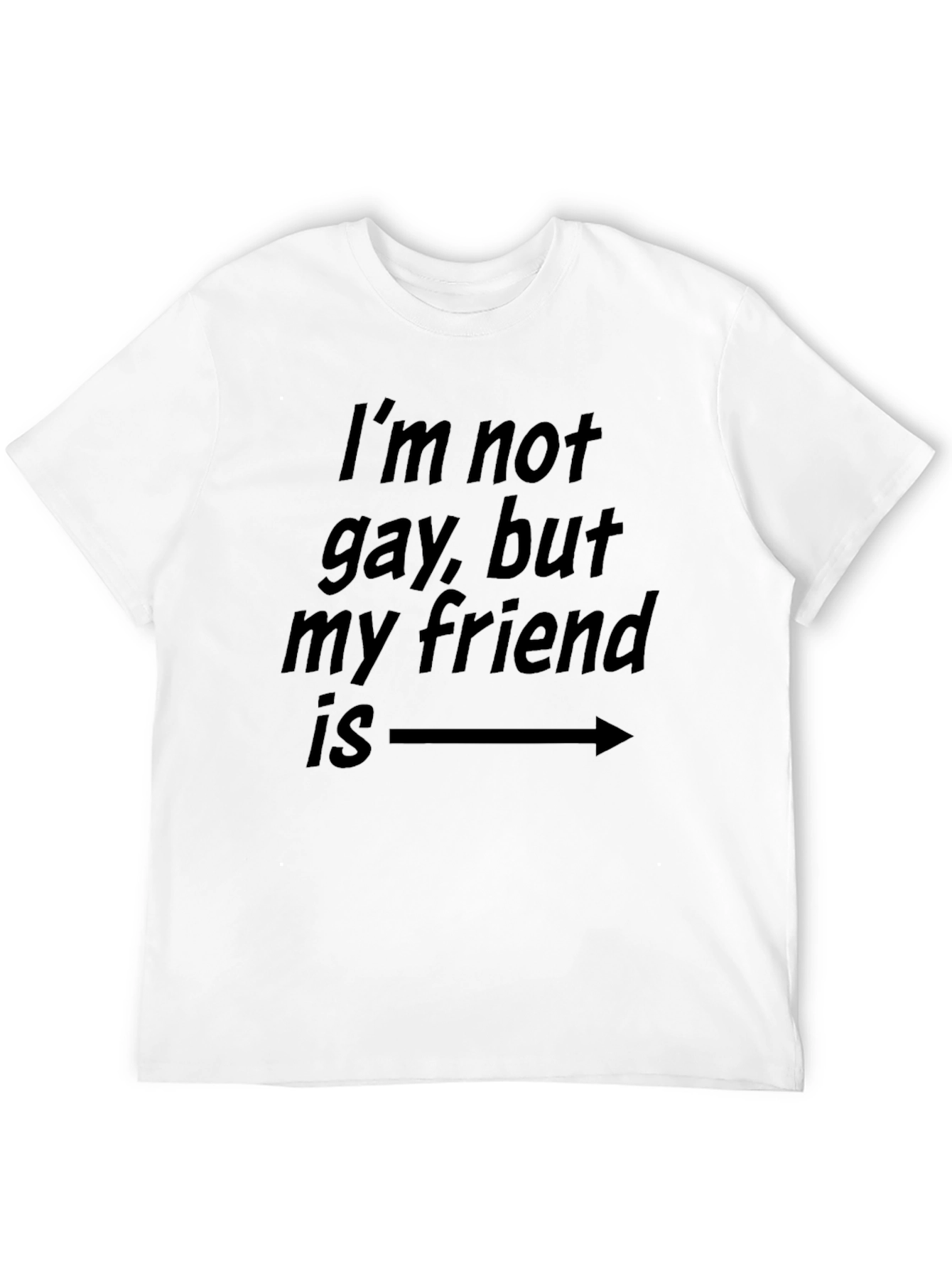 Black Humorous T-Shirt: I'm Not Gay, But My Friend Is view 12