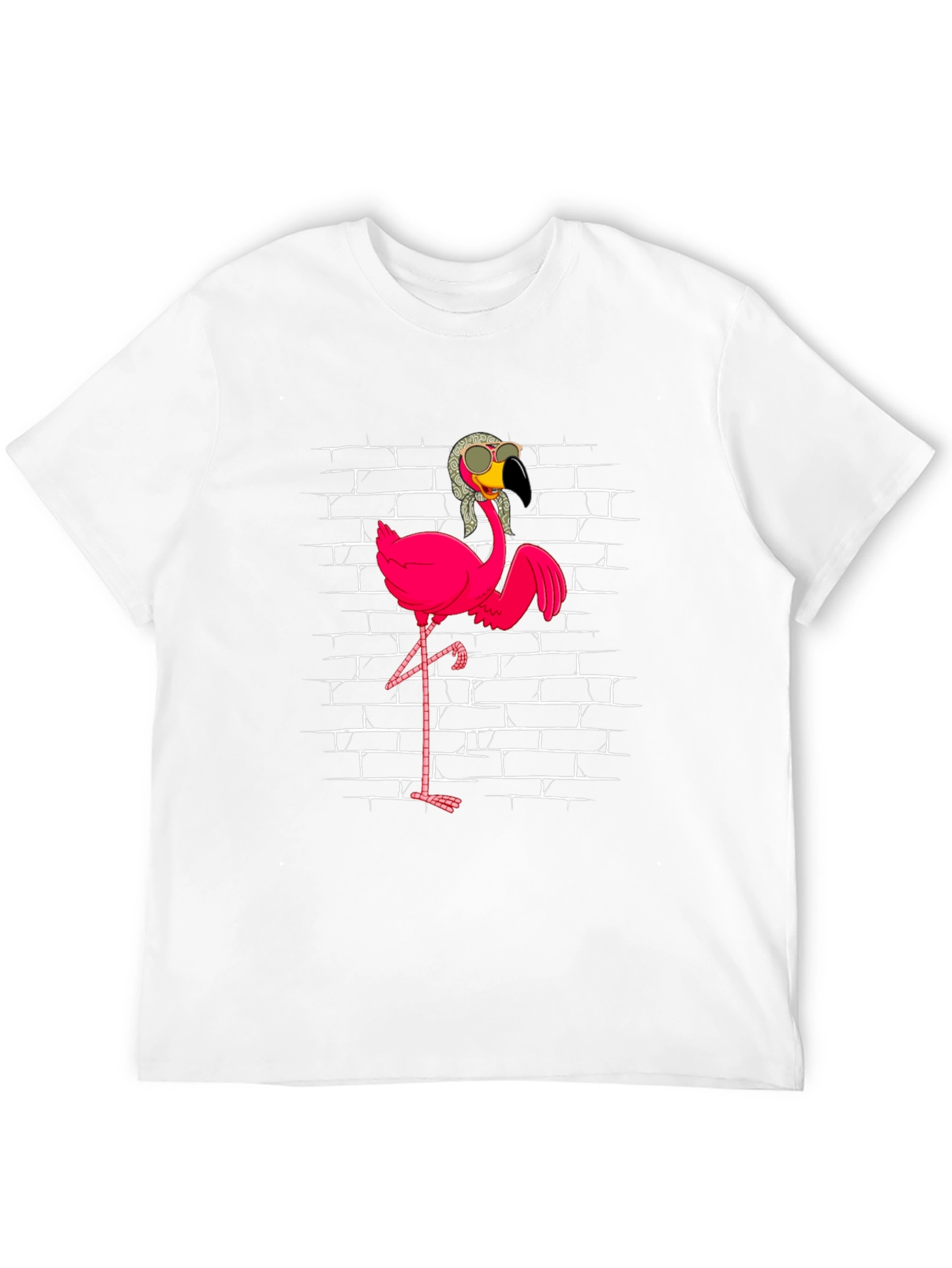 Black Flamingo with Shades T-Shirt - Black view 12
