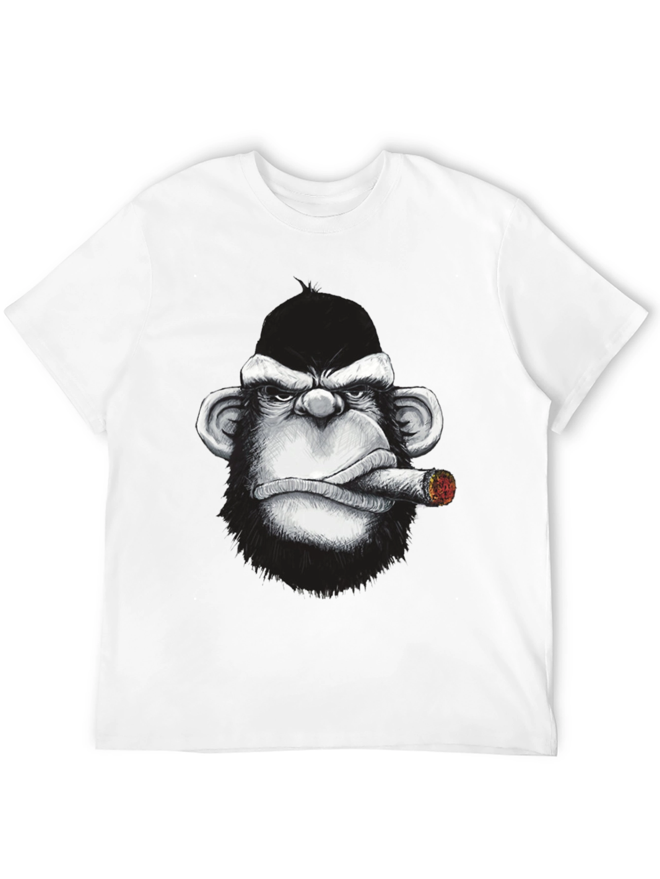 Black Cool Monkey Cigar Graphic Tee - Black Cotton view 12
