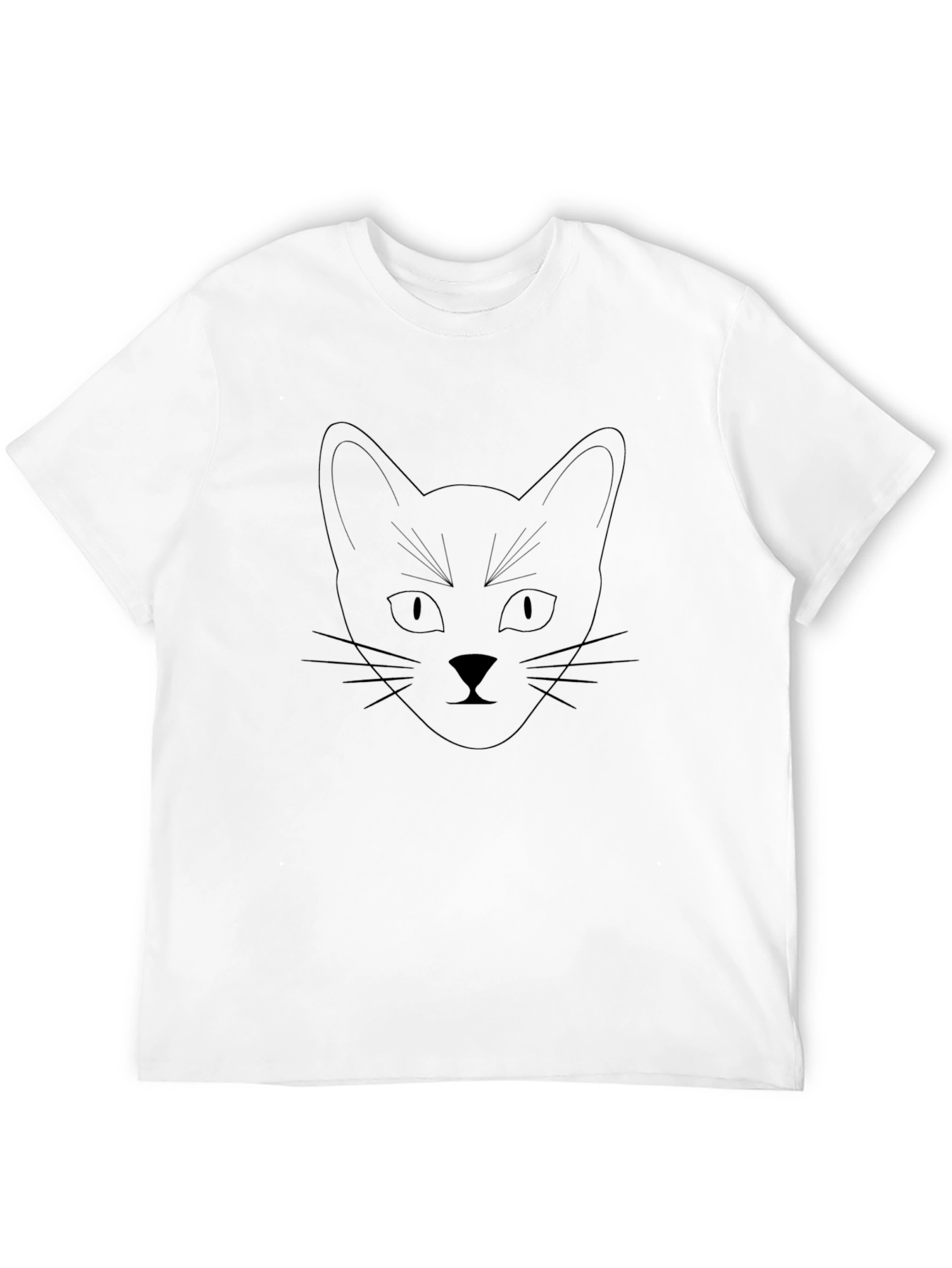 Black Men's Black Cat Outline Graphic Tee view 12