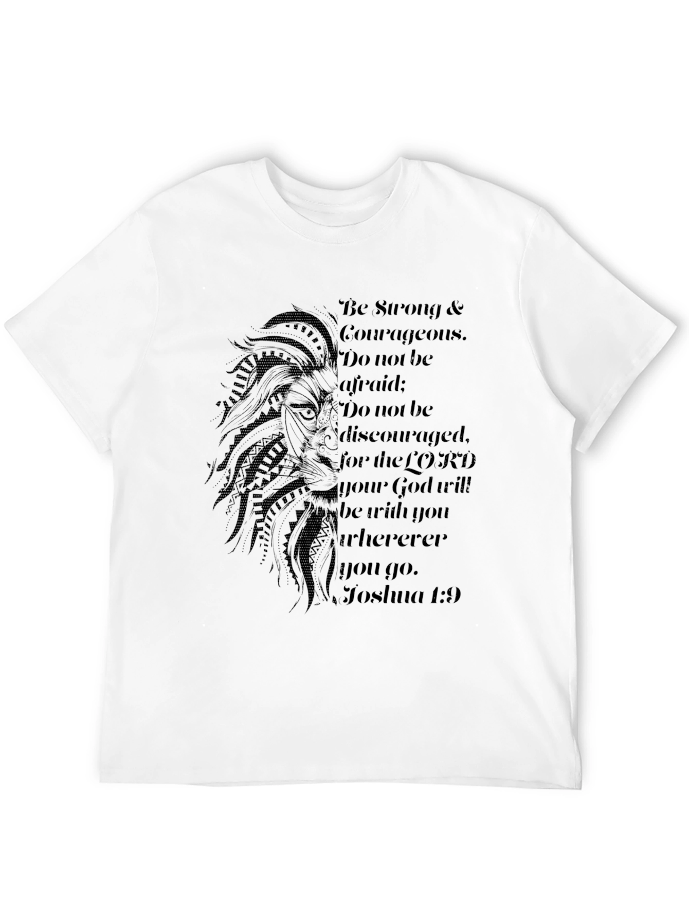Black Lion & Scripture Graphic Black T-Shirt view 12