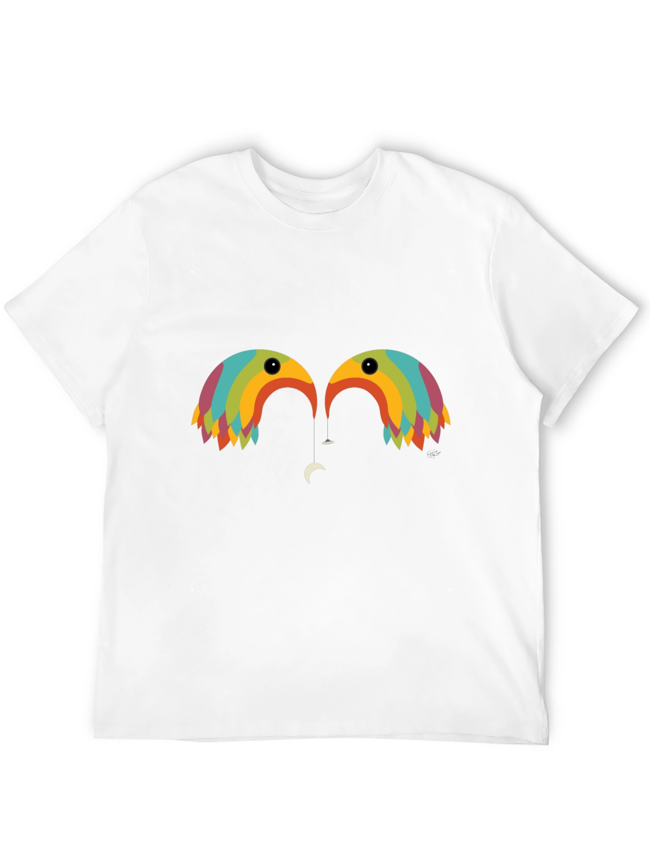 Black Rainbow Birds Graphic T-Shirt view 12