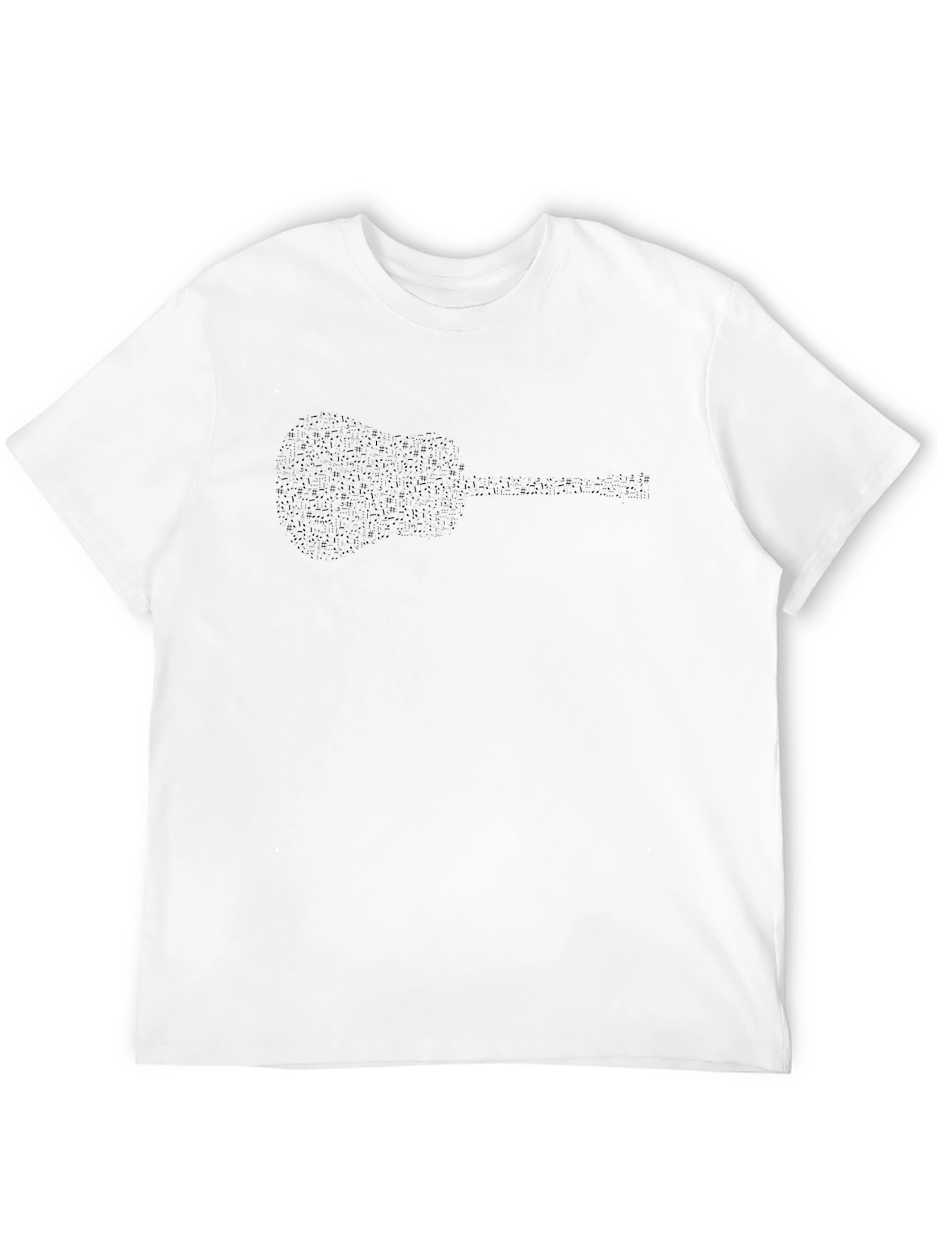 Black Men's Black Guitar Graphic T-Shirt view 12