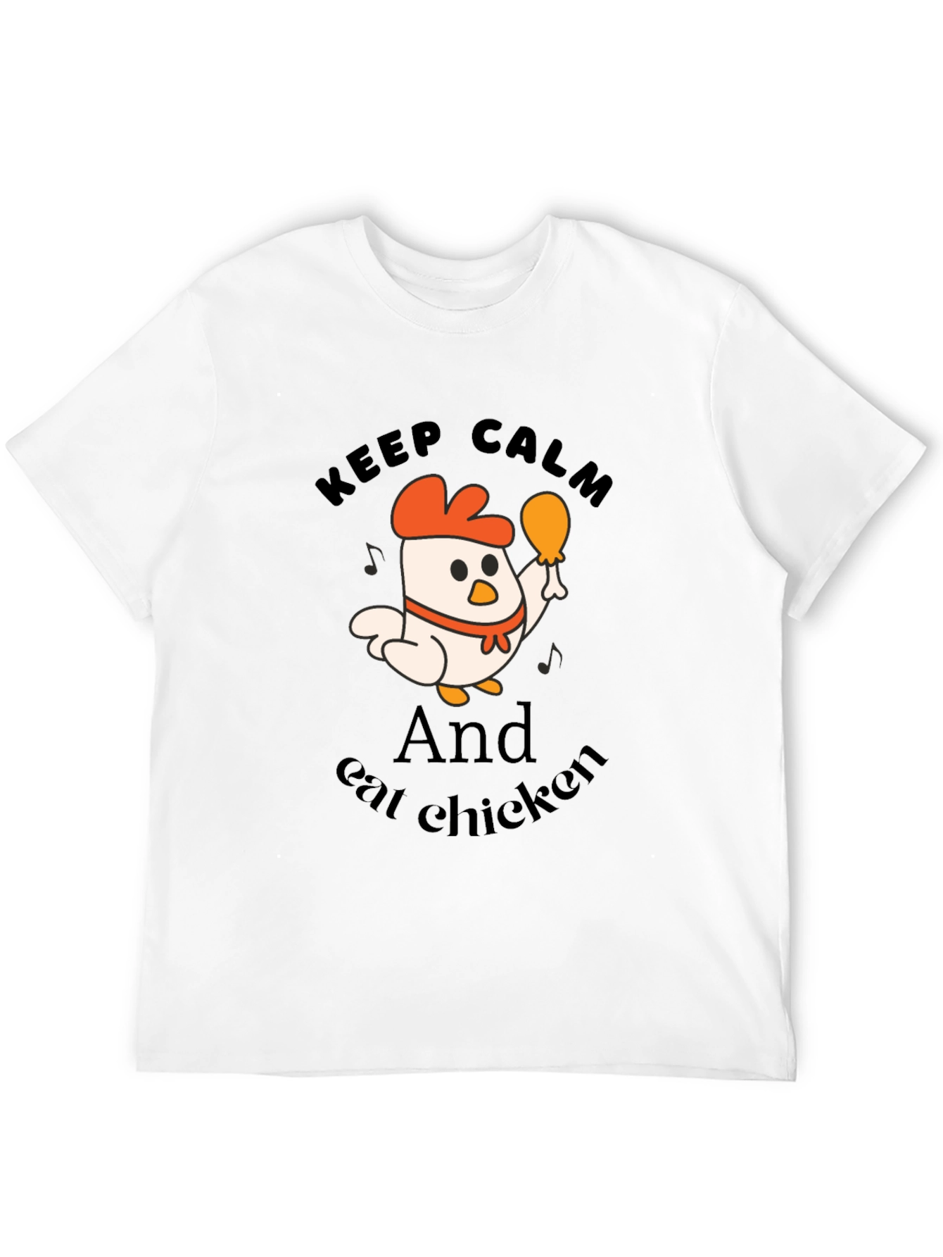 Black Keep Calm and Eat Chicken Black T-Shirt view 12