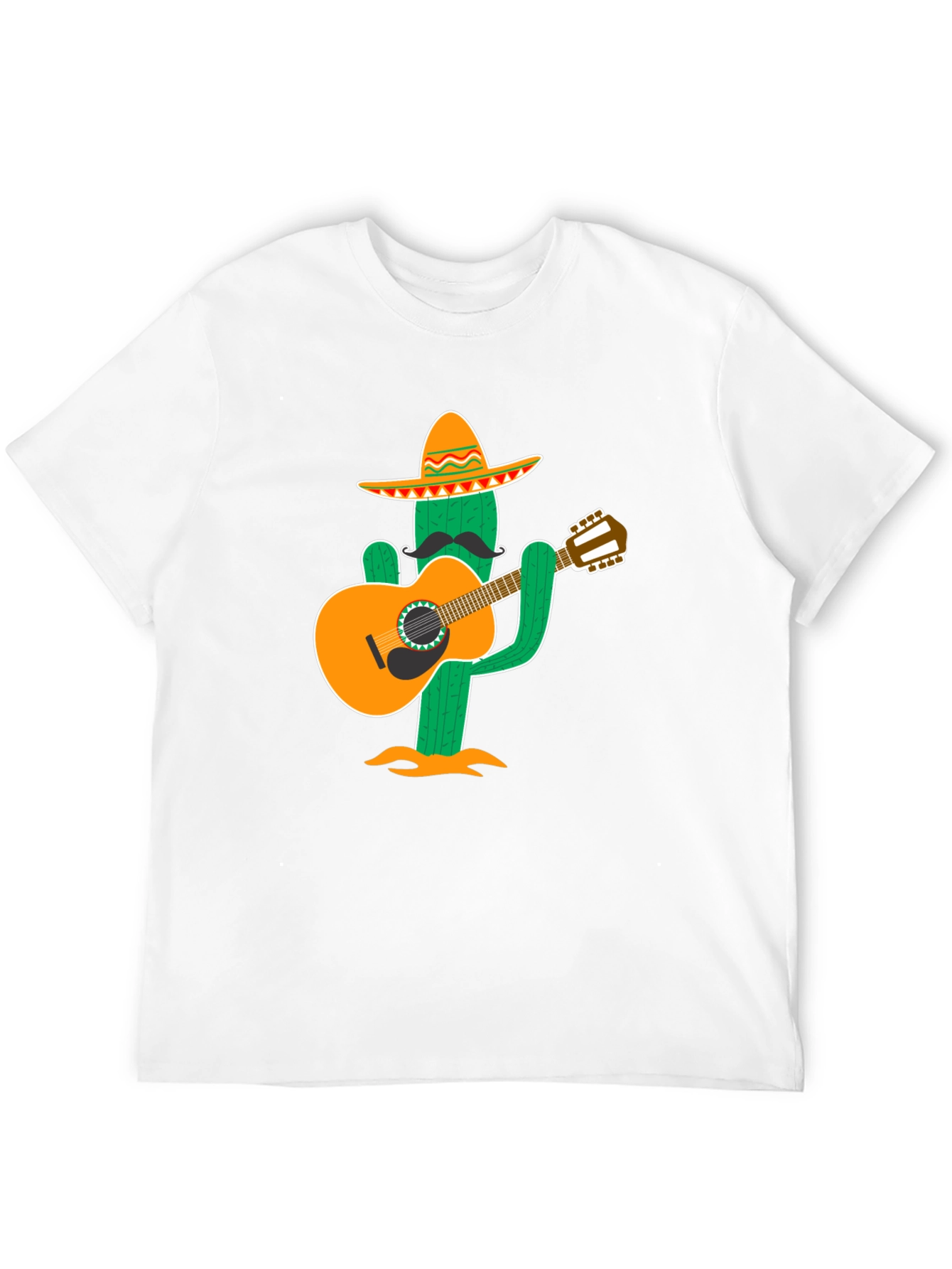 Black Cactus Musician T-Shirt - Cool Graphic Tee view 12