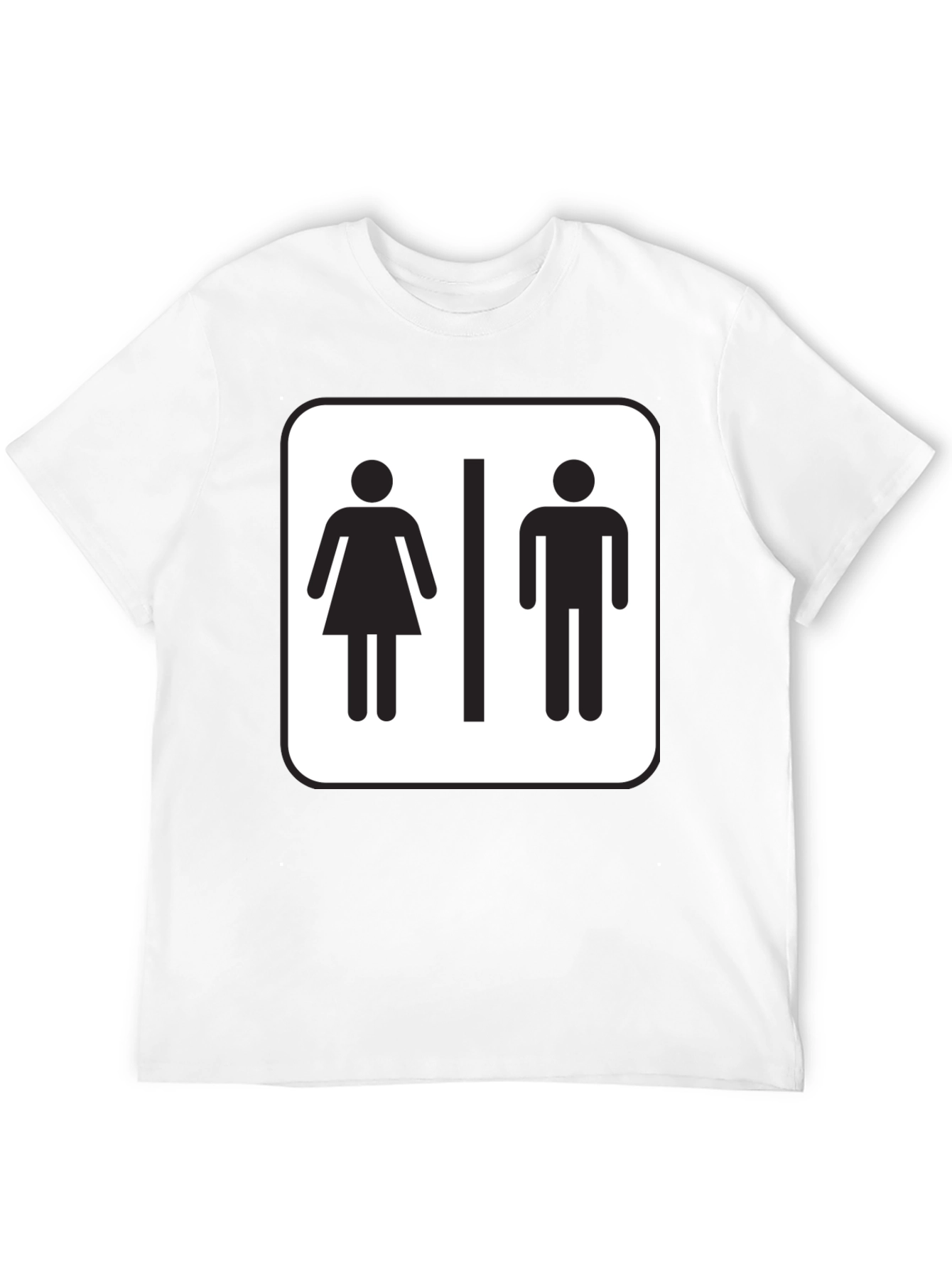 Black Unisex Restroom Sign Graphic Tee - Black Cotton Blend view 12