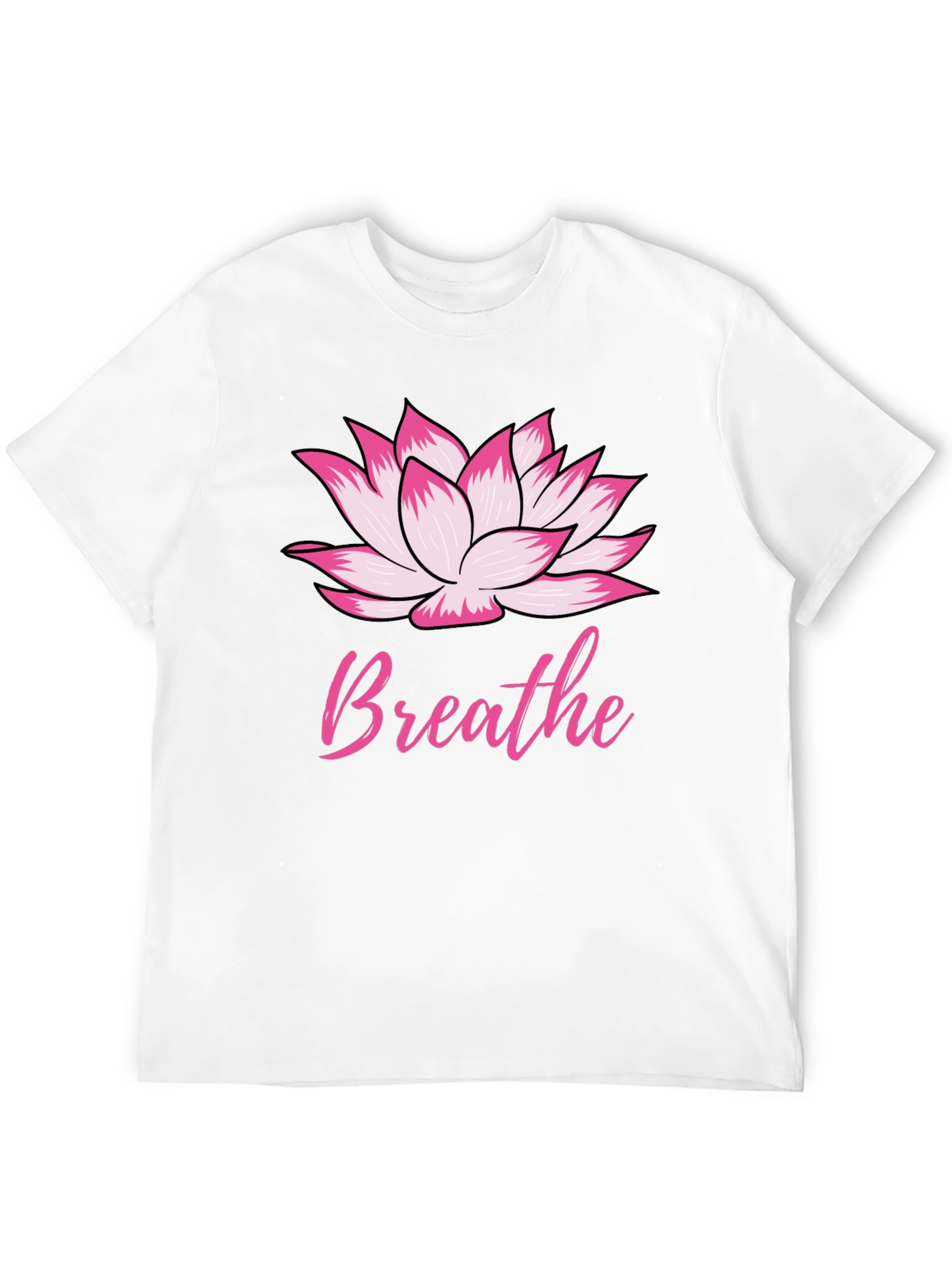 Black Breathe Lotus Flower Graphic Tee view 12